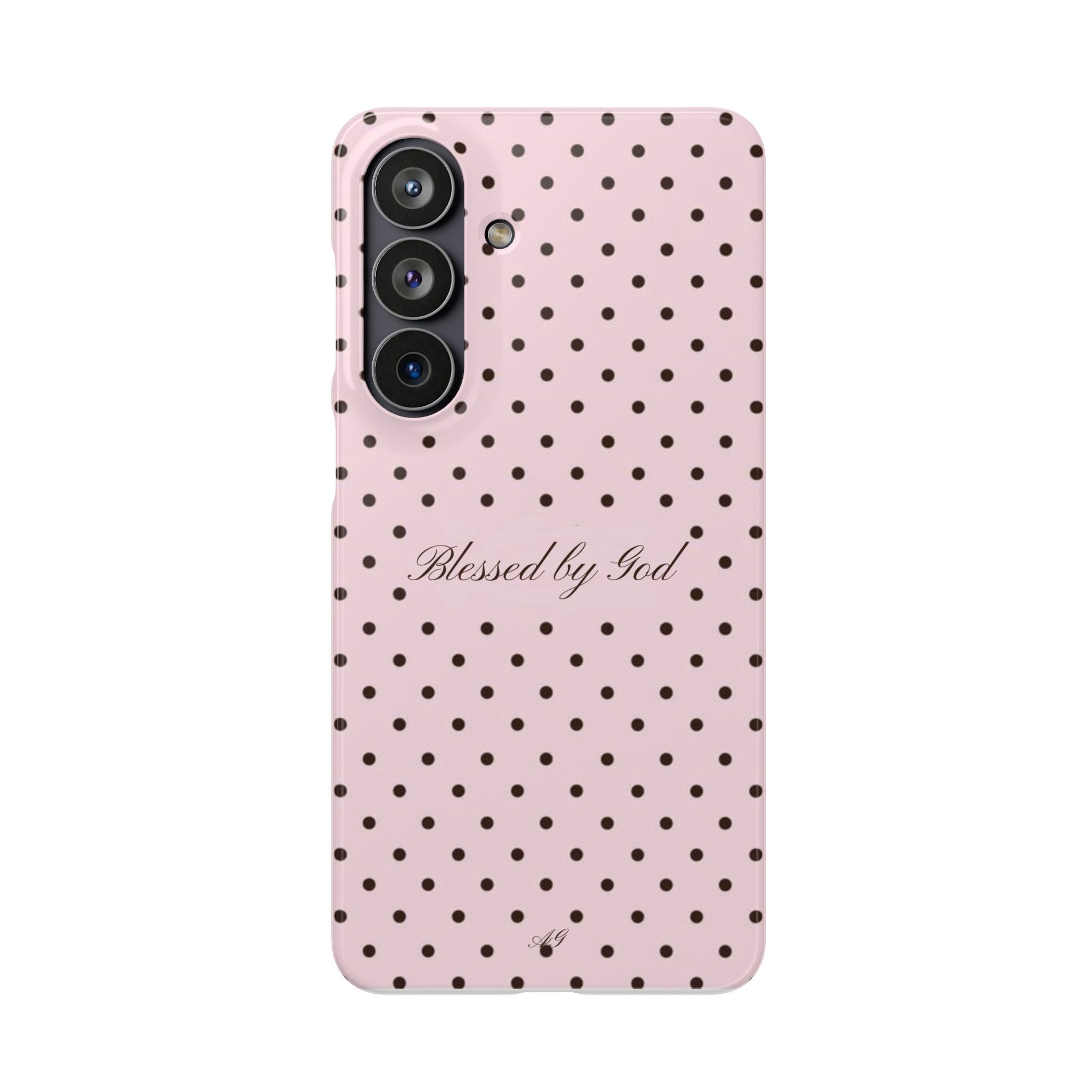 Blessed by God - Pink polka dot case