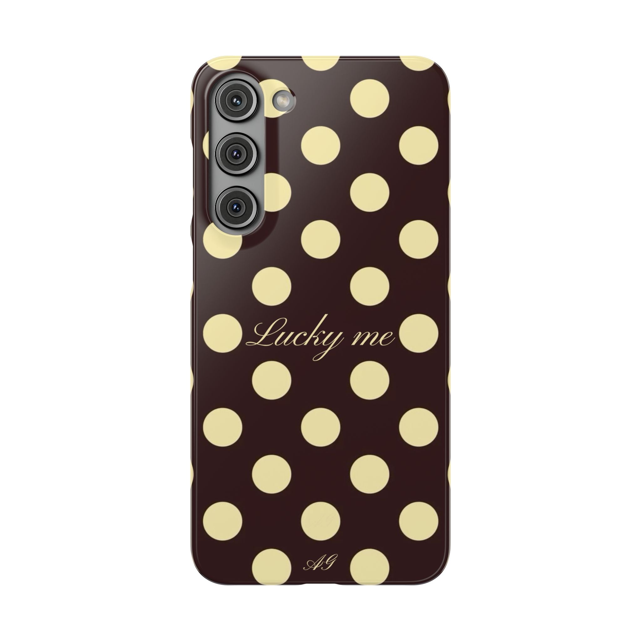 Lucky me - pastel yellow polka dot case