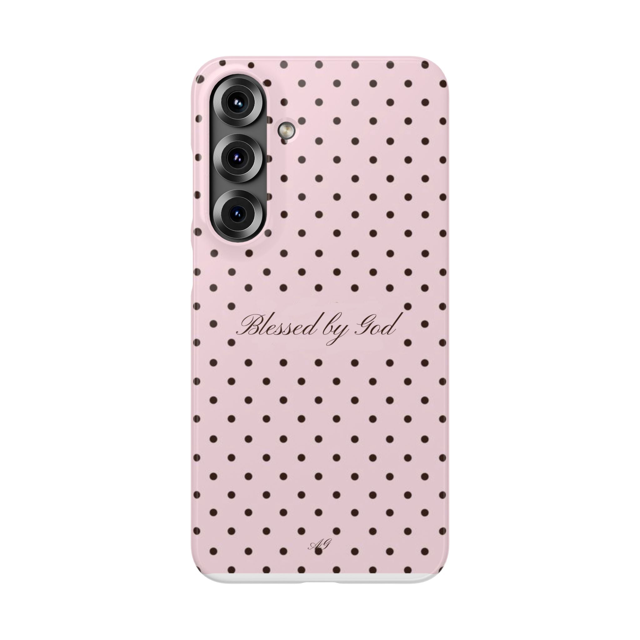 Blessed by God - Pink polka dot case