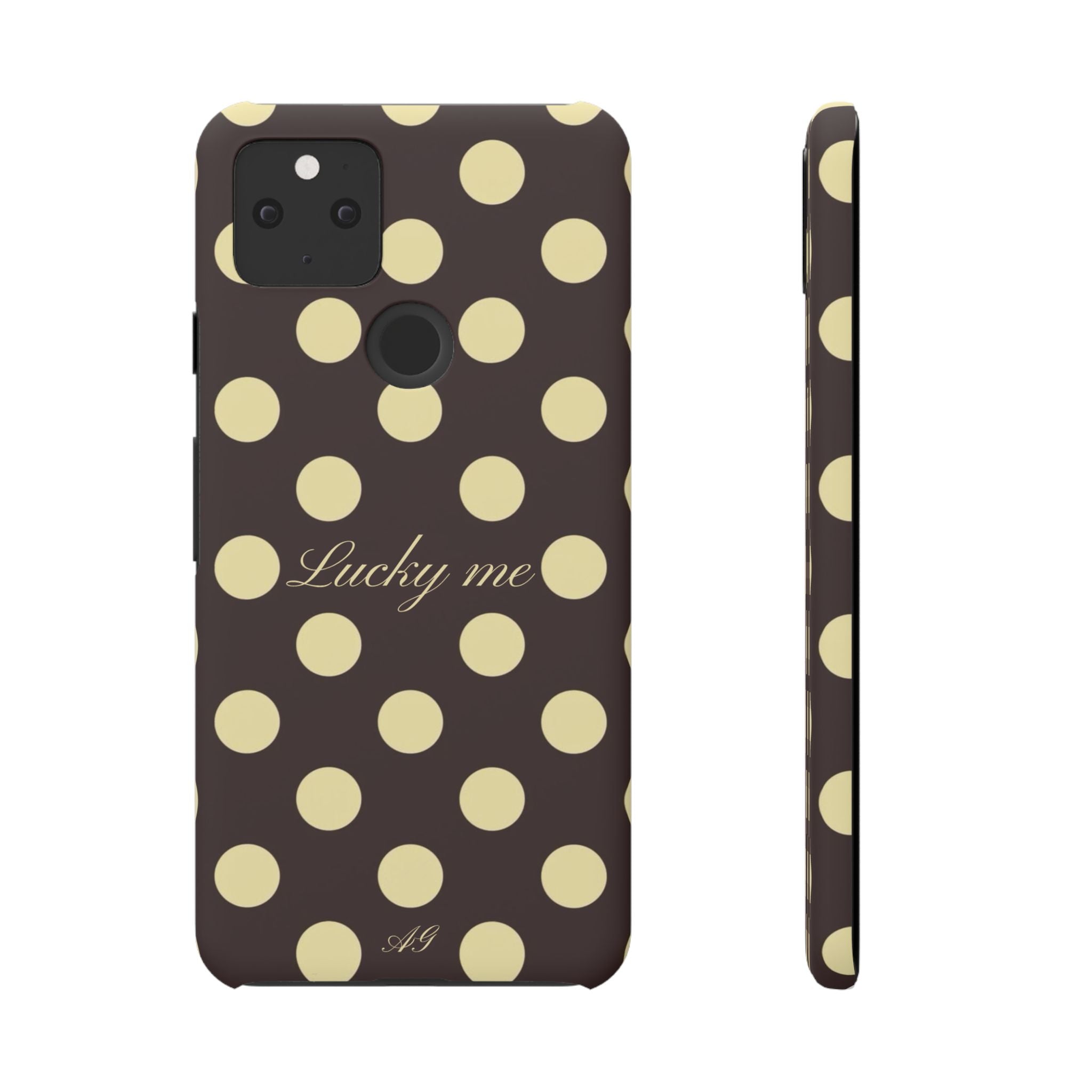 Lucky me - pastel yellow polka dot case
