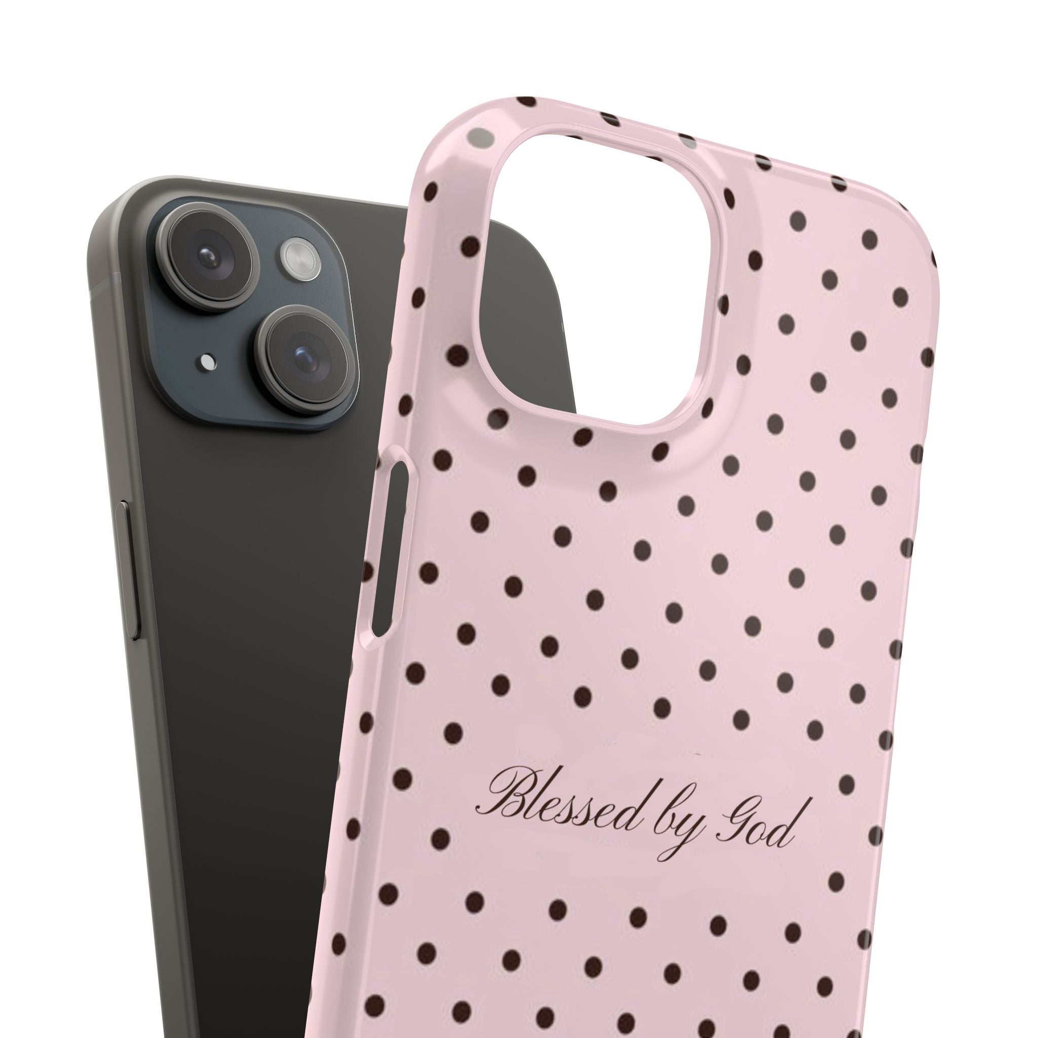 Blessed by God - Pink polka dot case