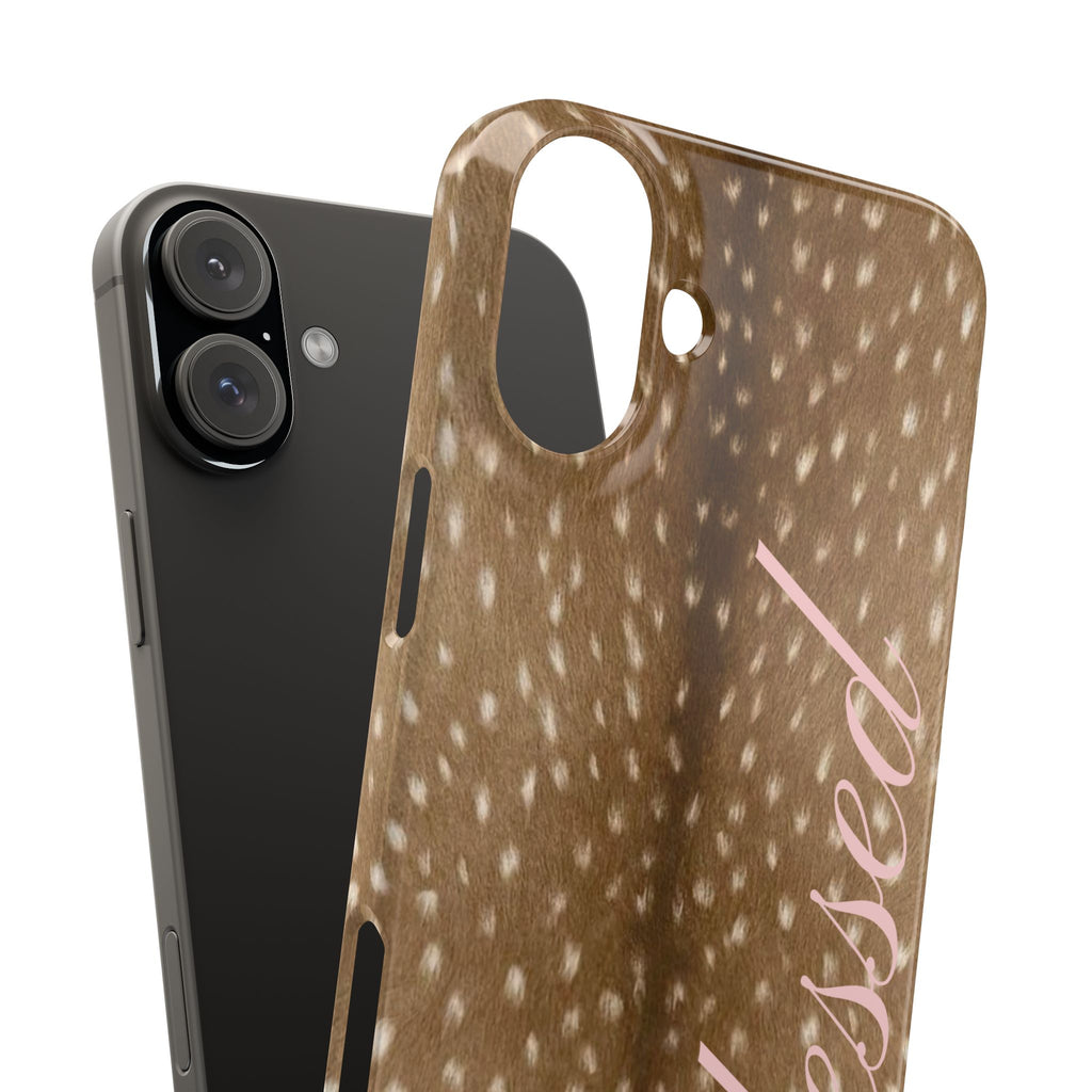 Blessed - Brown Spotted Deer Fur Phone case