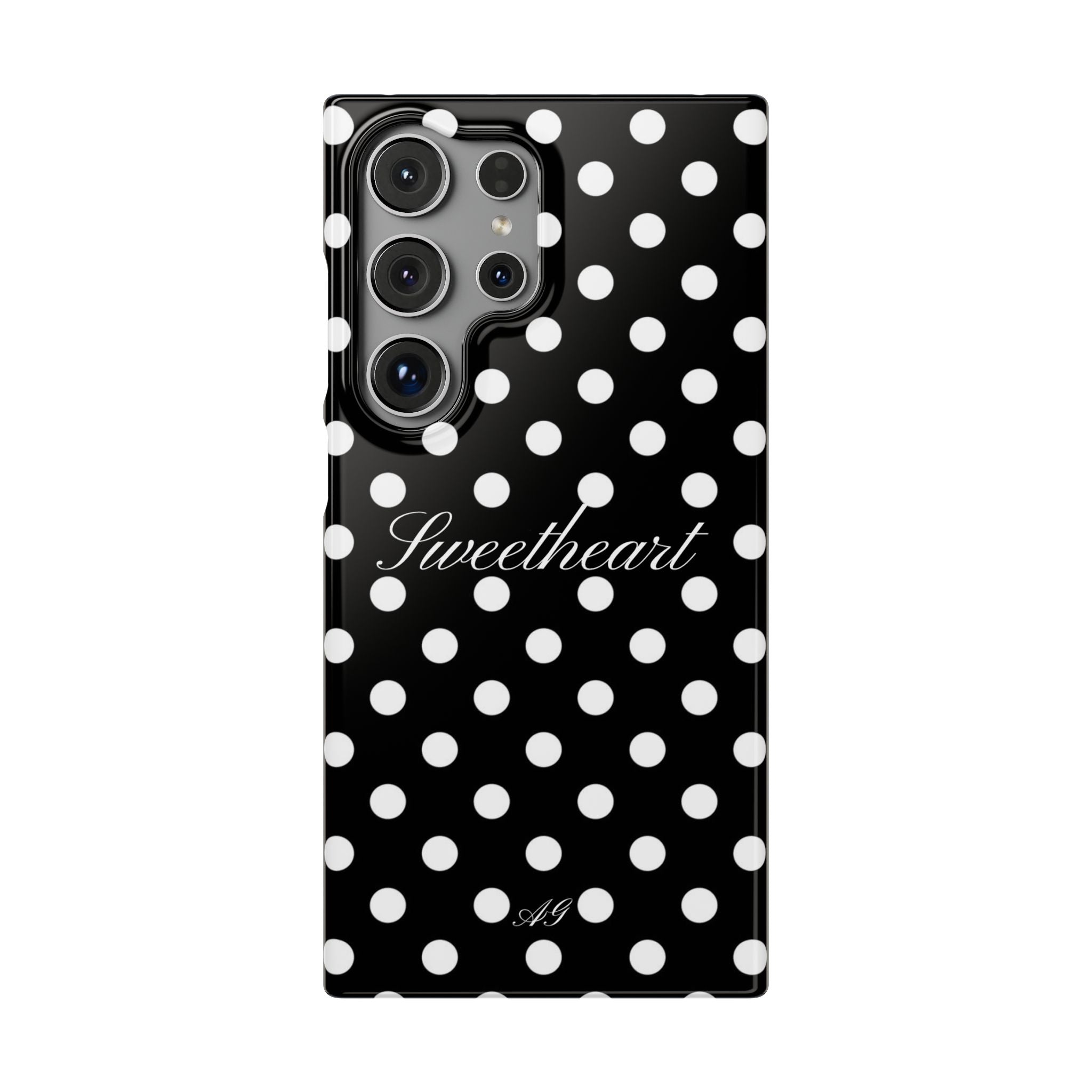 Sweetheart - white polka dot case