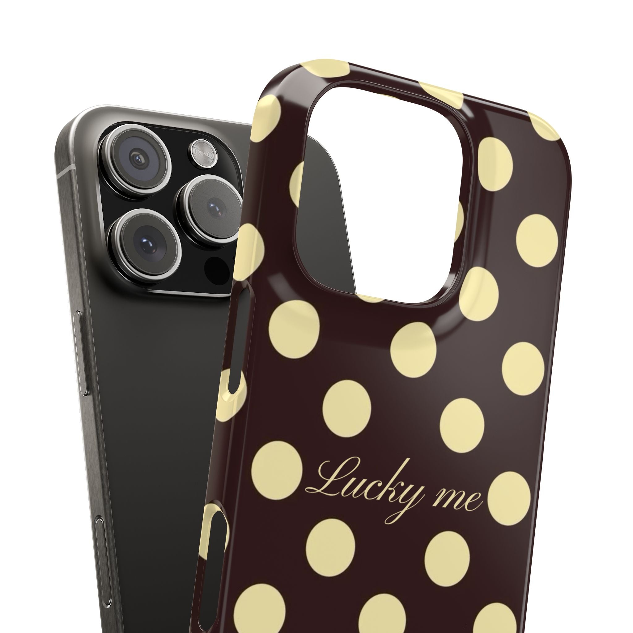 Lucky me - pastel yellow polka dot case