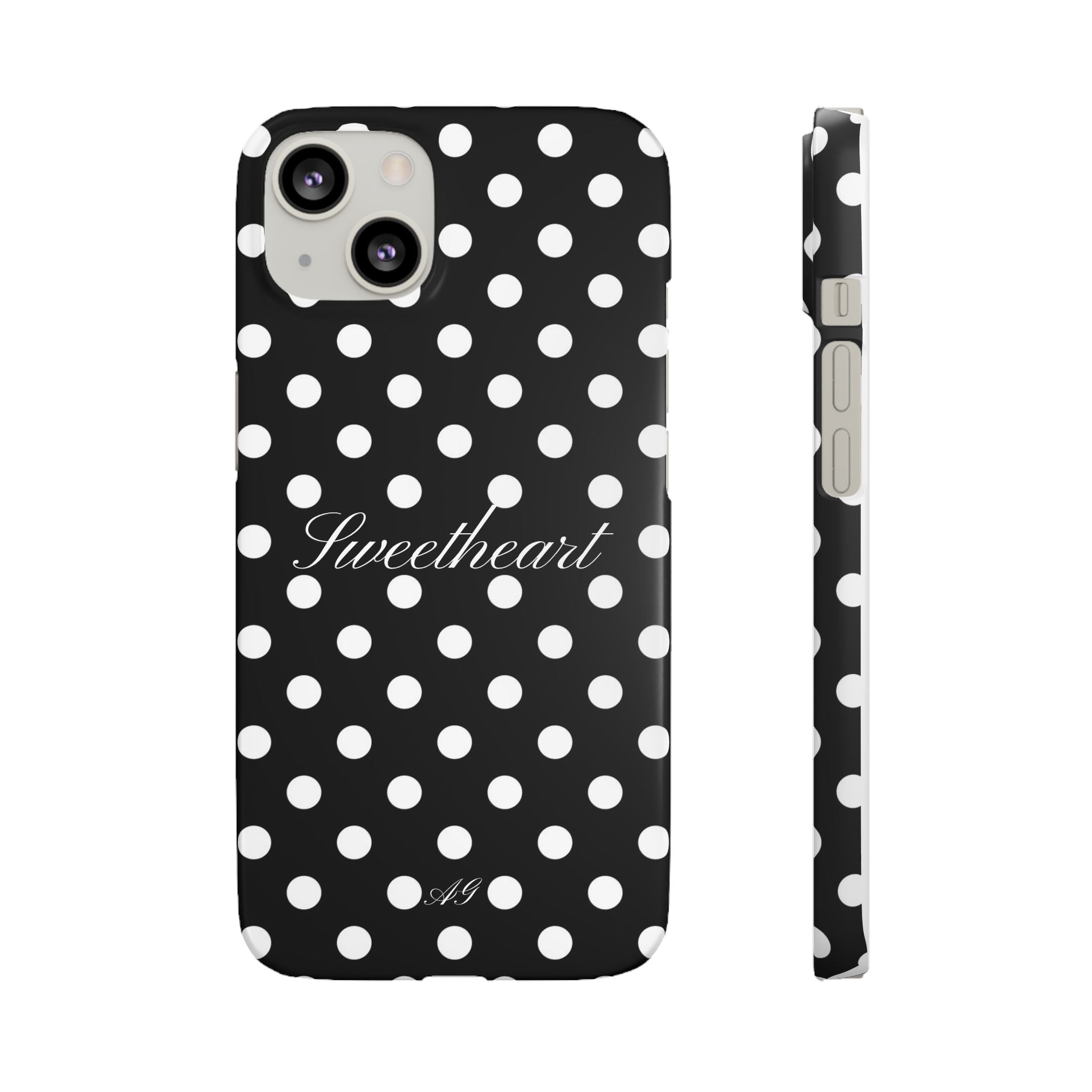 Sweetheart - white polka dot case