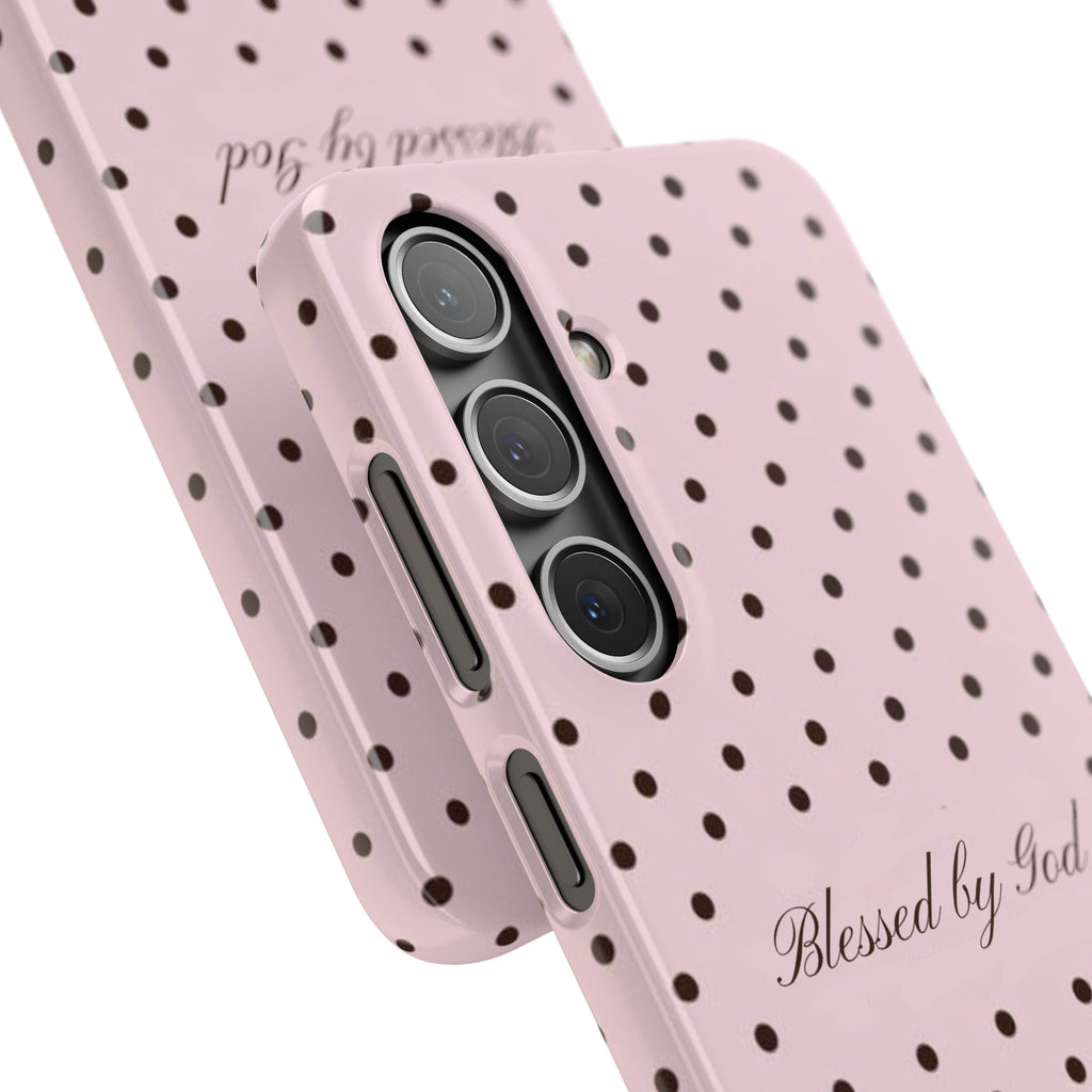 Blessed by God - Pink polka dot case
