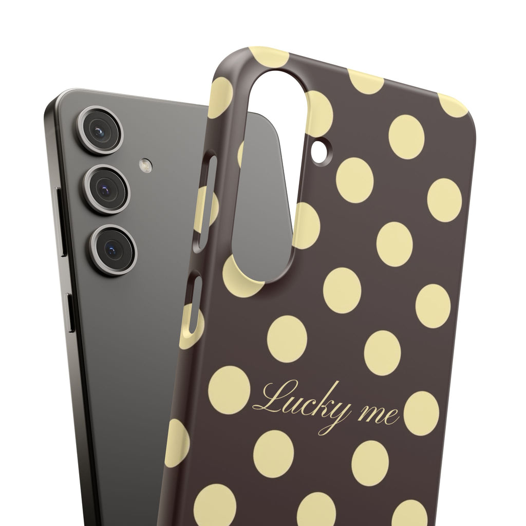 Lucky me - pastel yellow polka dot case