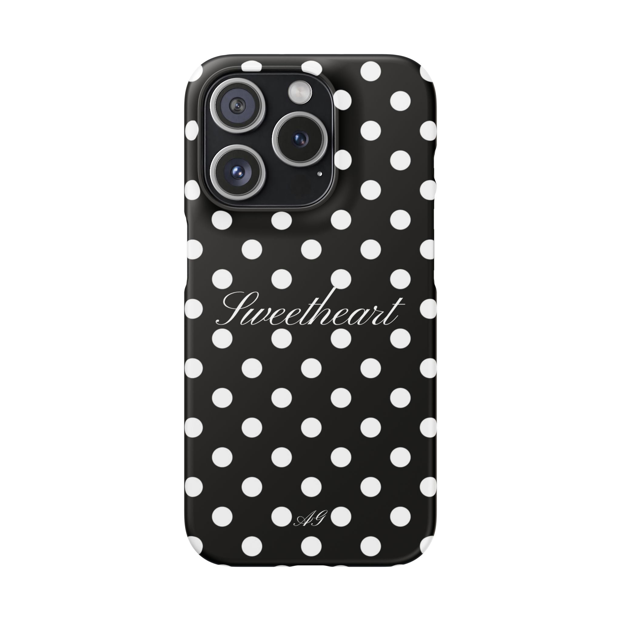 Sweetheart - white polka dot case