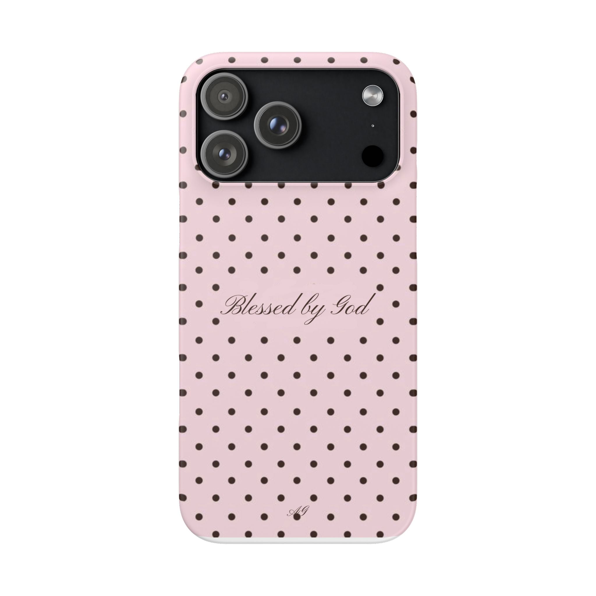 Blessed by God - Pink polka dot case