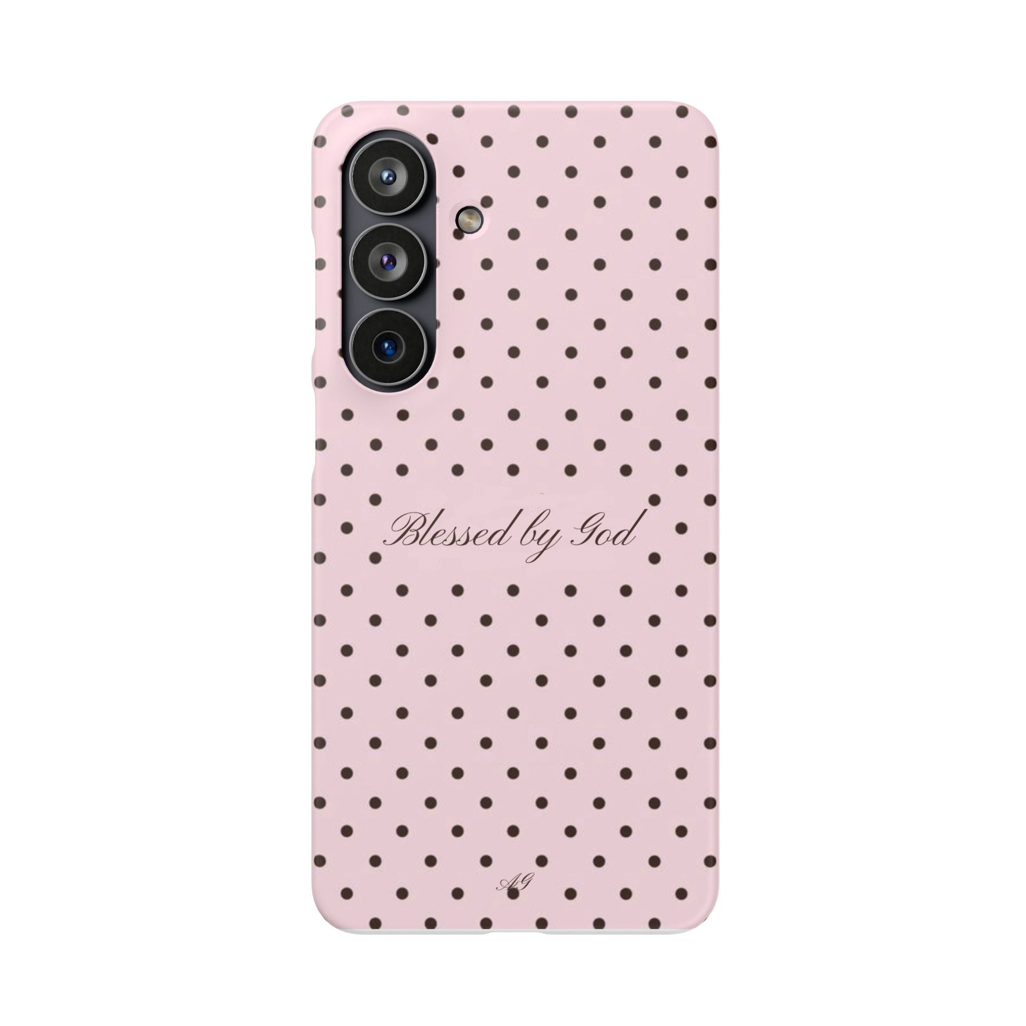 Blessed by God - Pink polka dot case