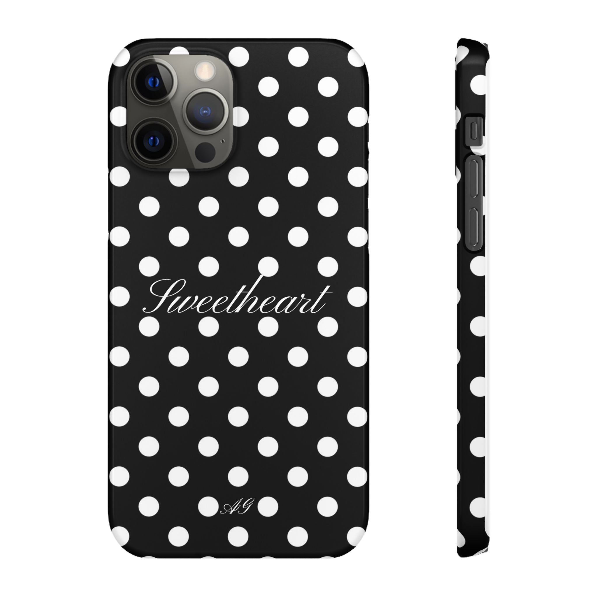 Sweetheart - white polka dot case