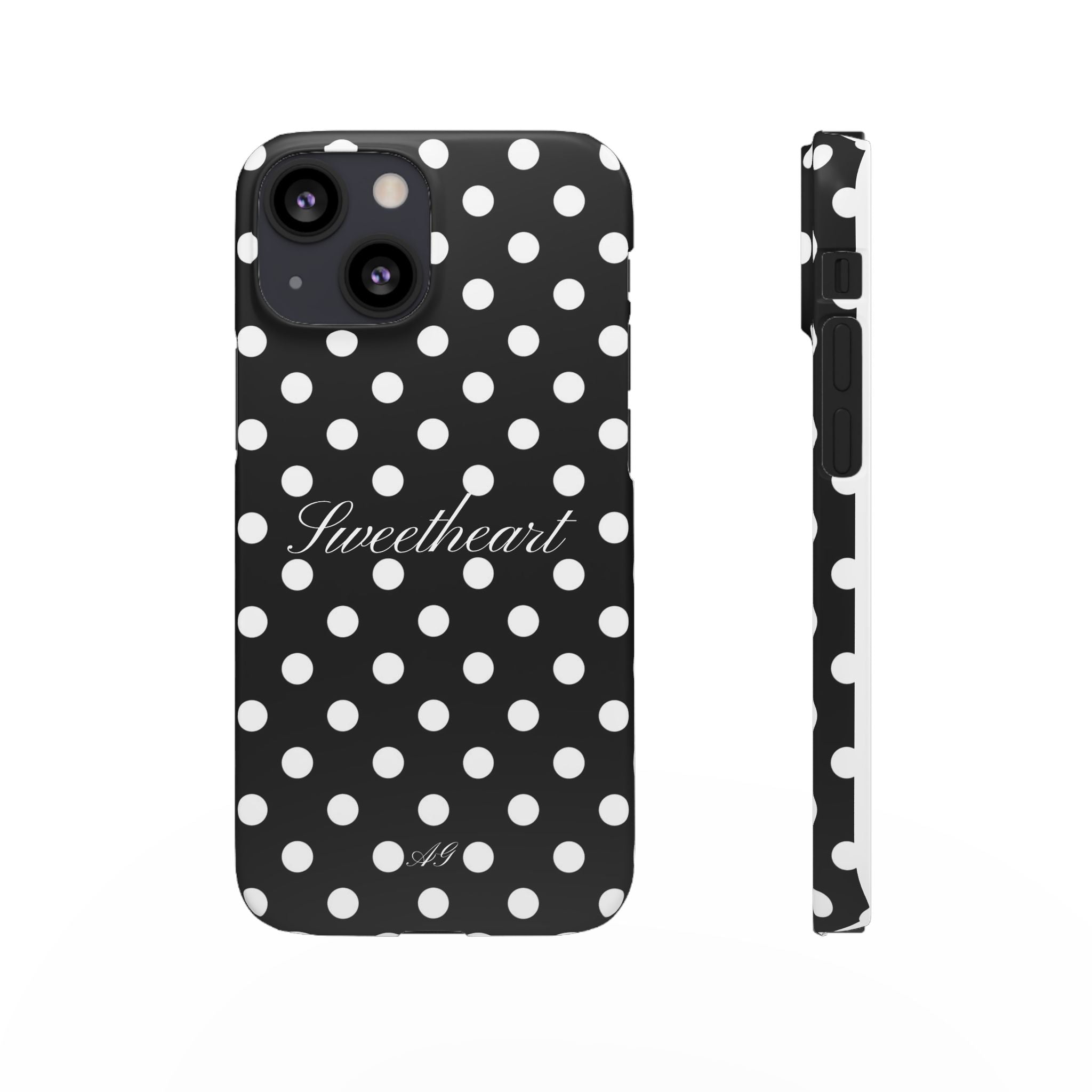 Sweetheart - white polka dot case