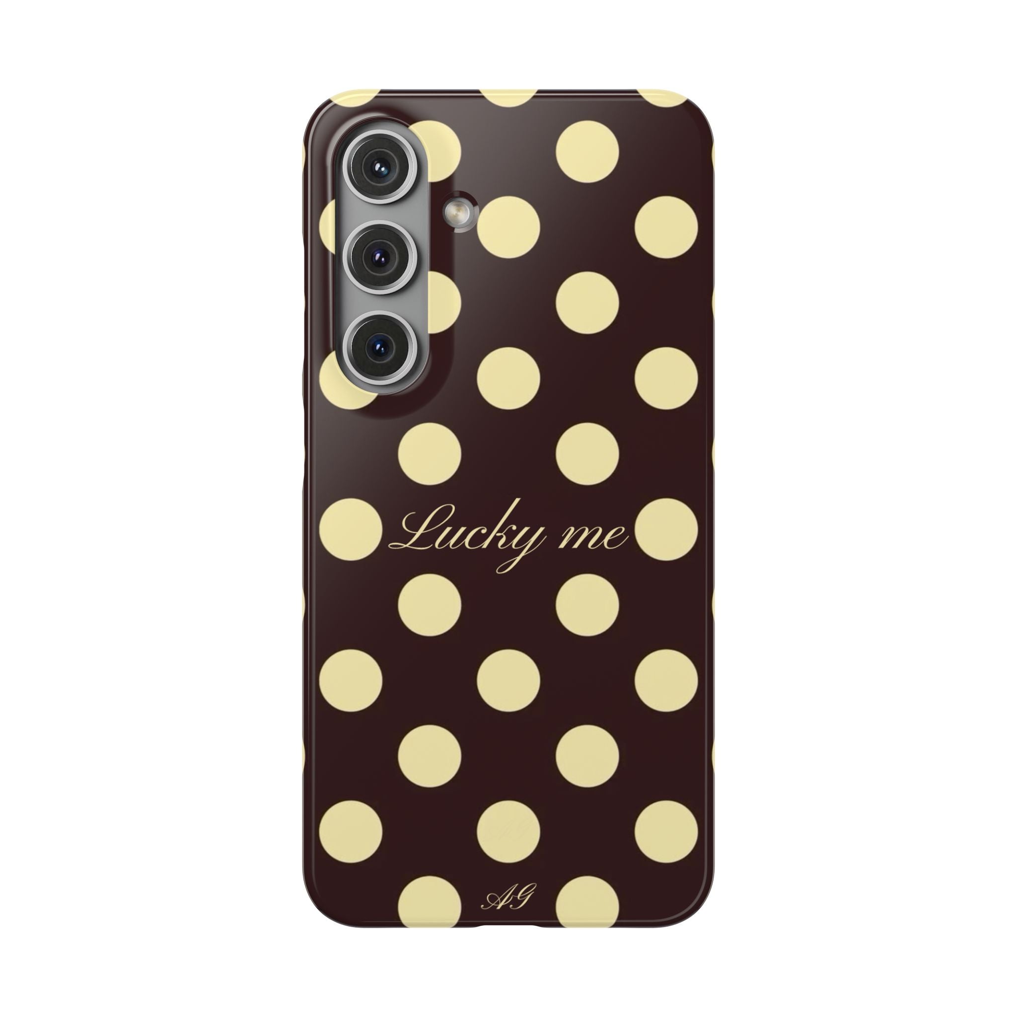 Lucky me - pastel yellow polka dot case