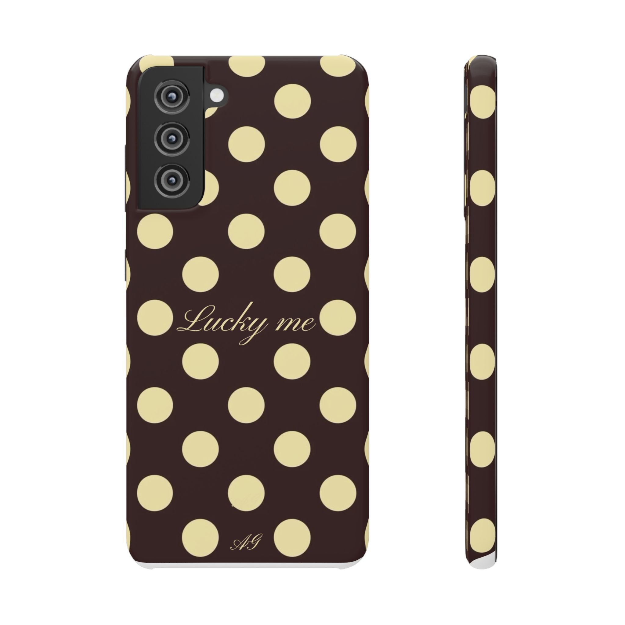 Lucky me - pastel yellow polka dot case