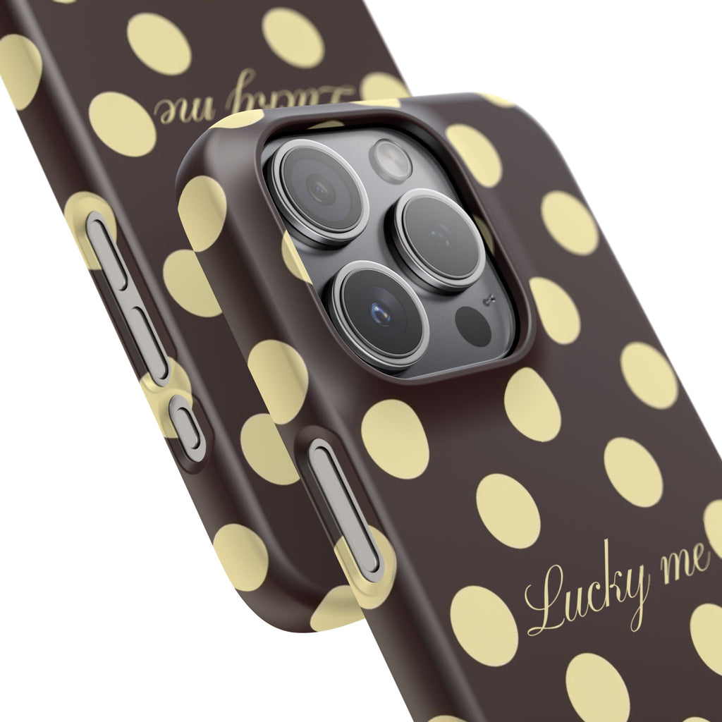 Lucky me - pastel yellow polka dot case