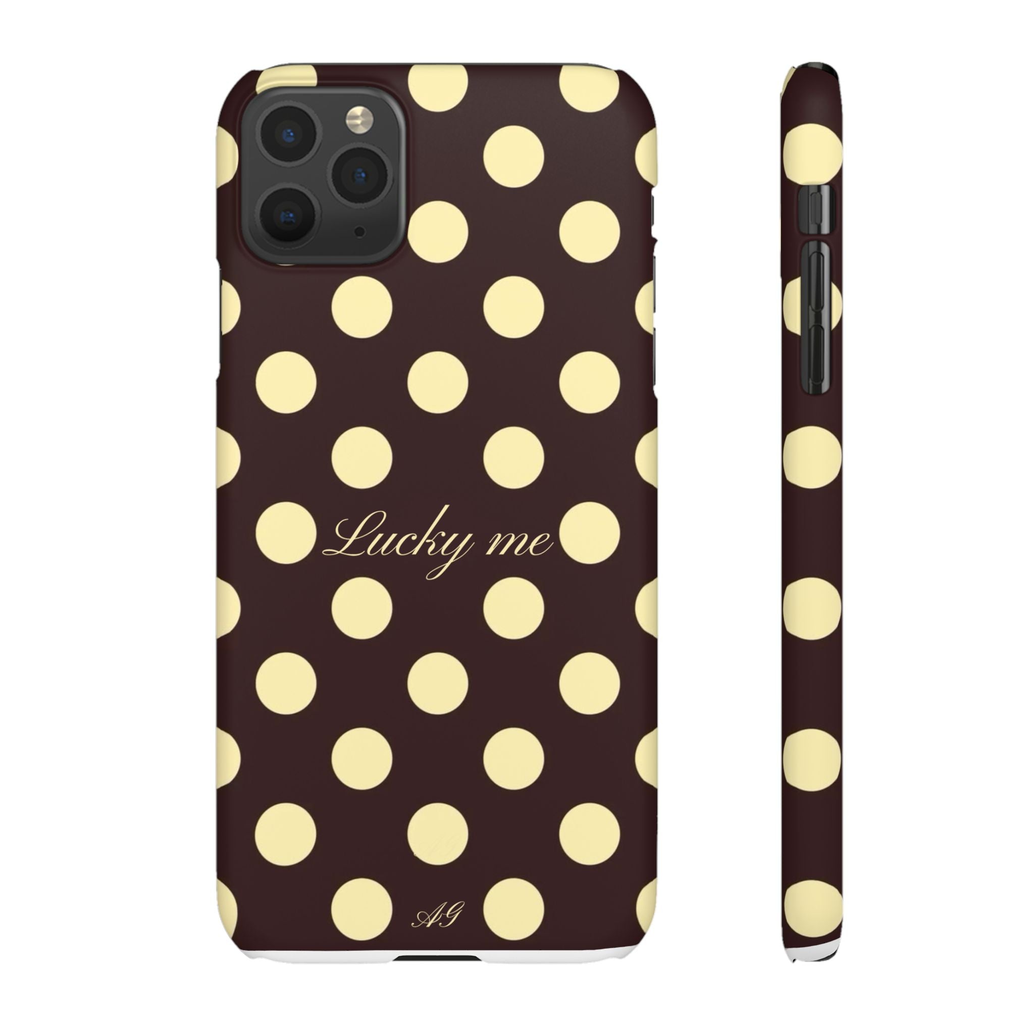 Lucky me - pastel yellow polka dot case