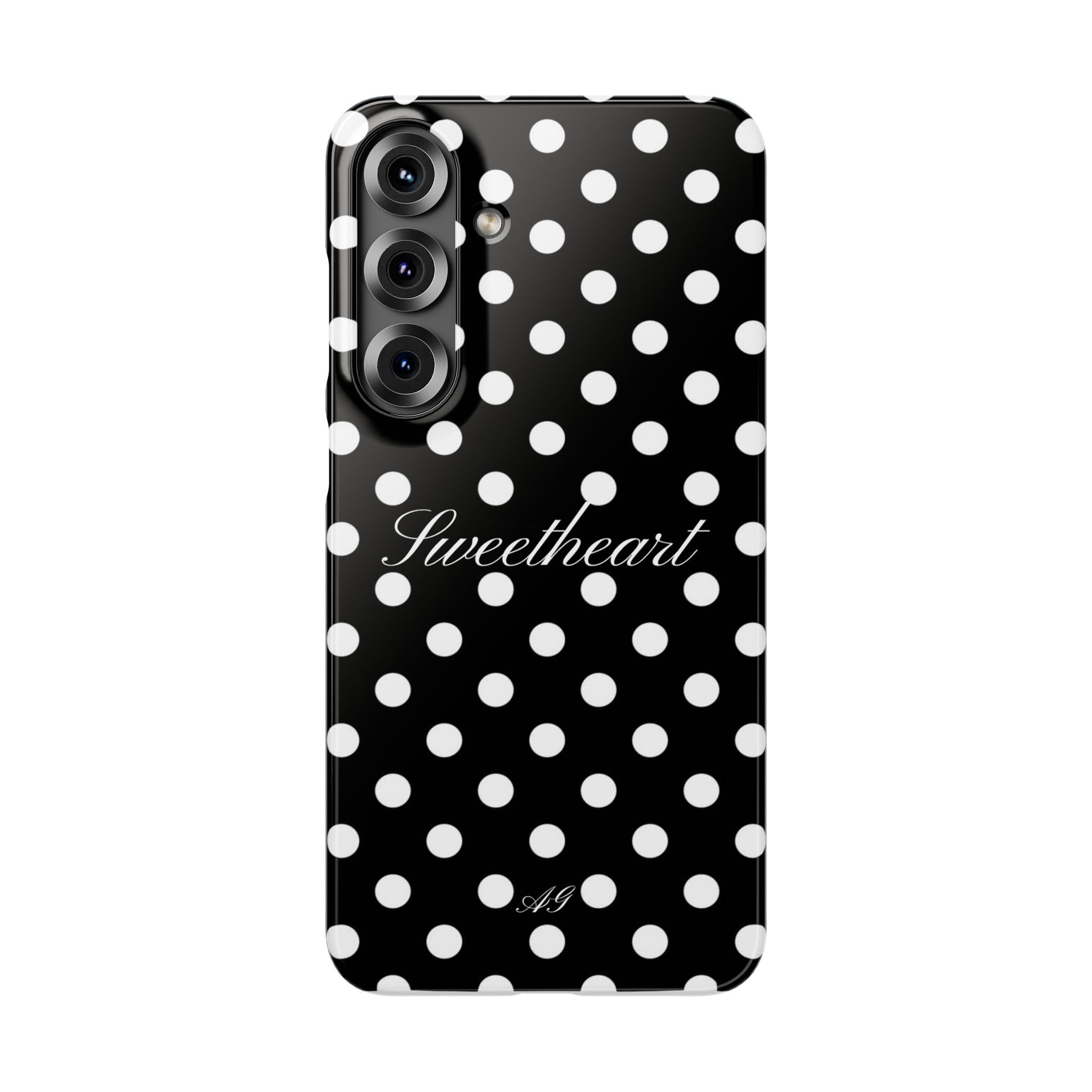 Sweetheart - white polka dot case