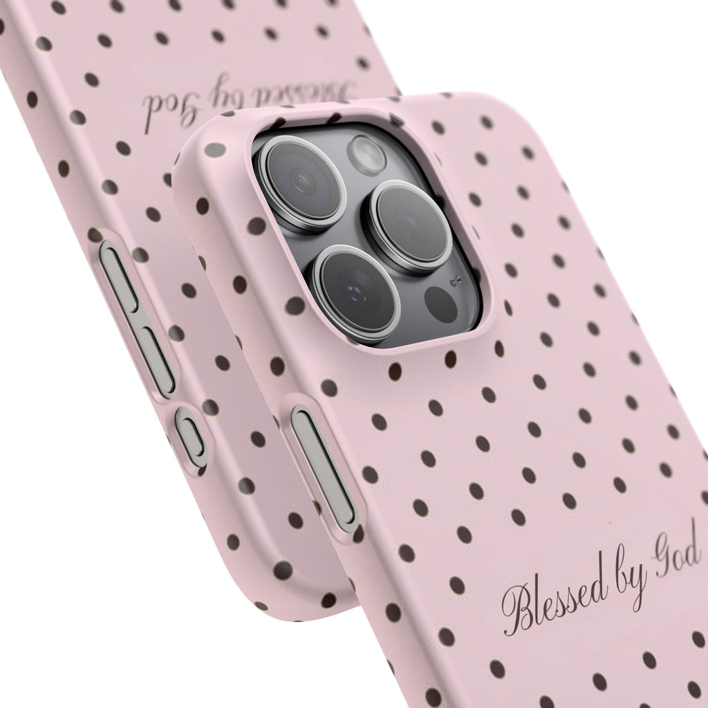 Blessed by God - Pink polka dot case