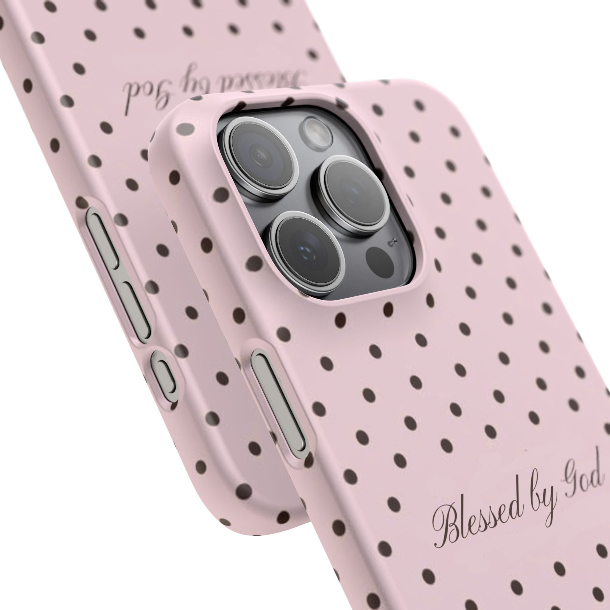 Blessed by God - Pink polka dot case