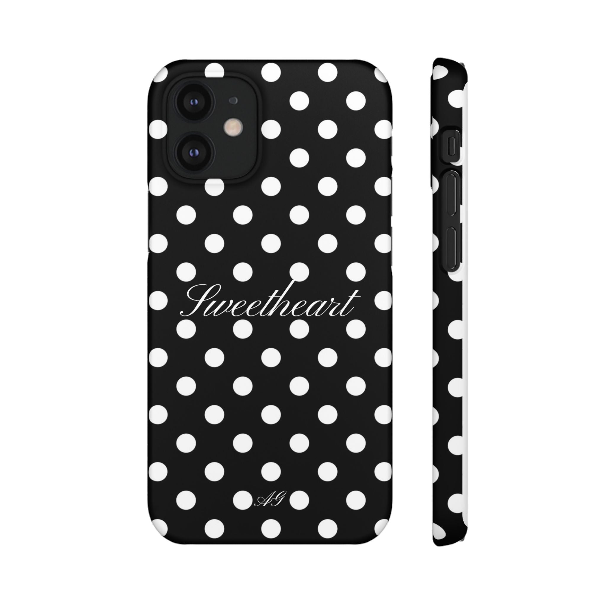 Sweetheart - white polka dot case