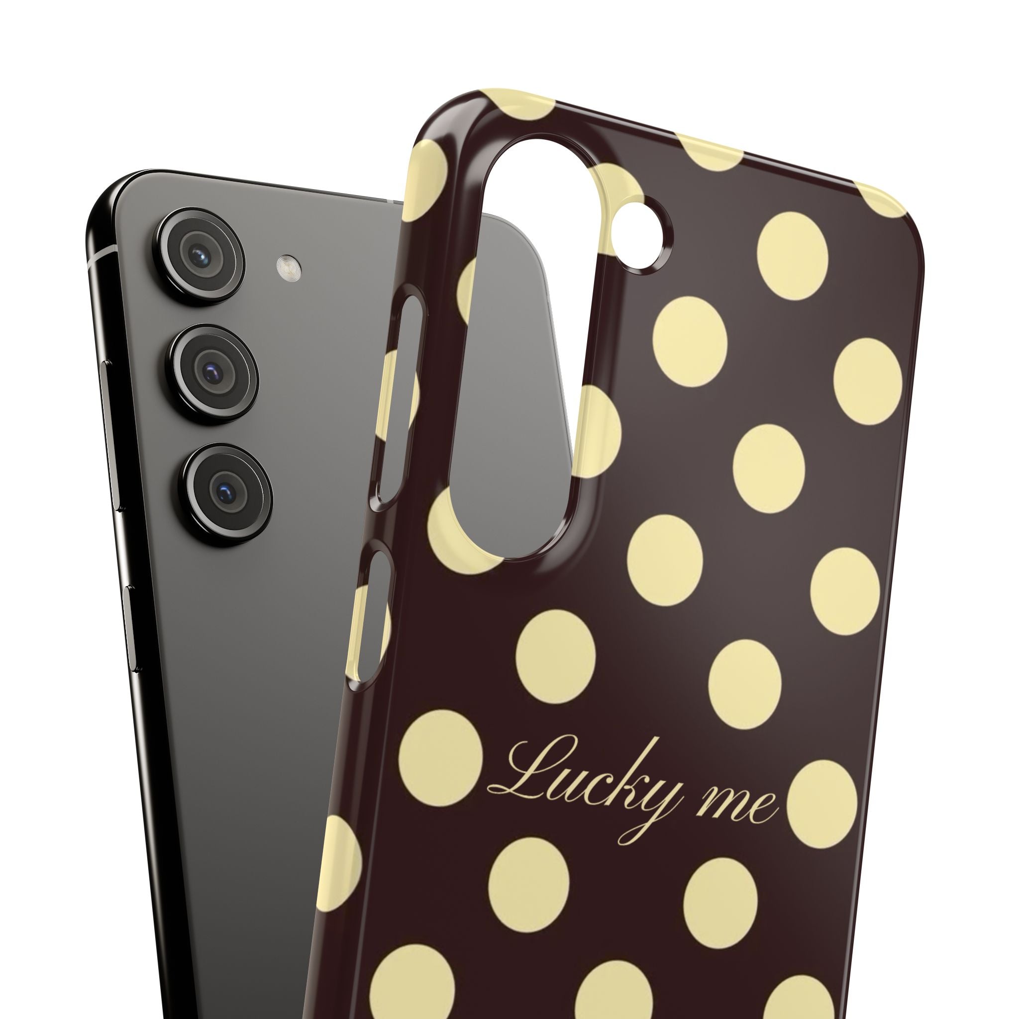 Lucky me - pastel yellow polka dot case