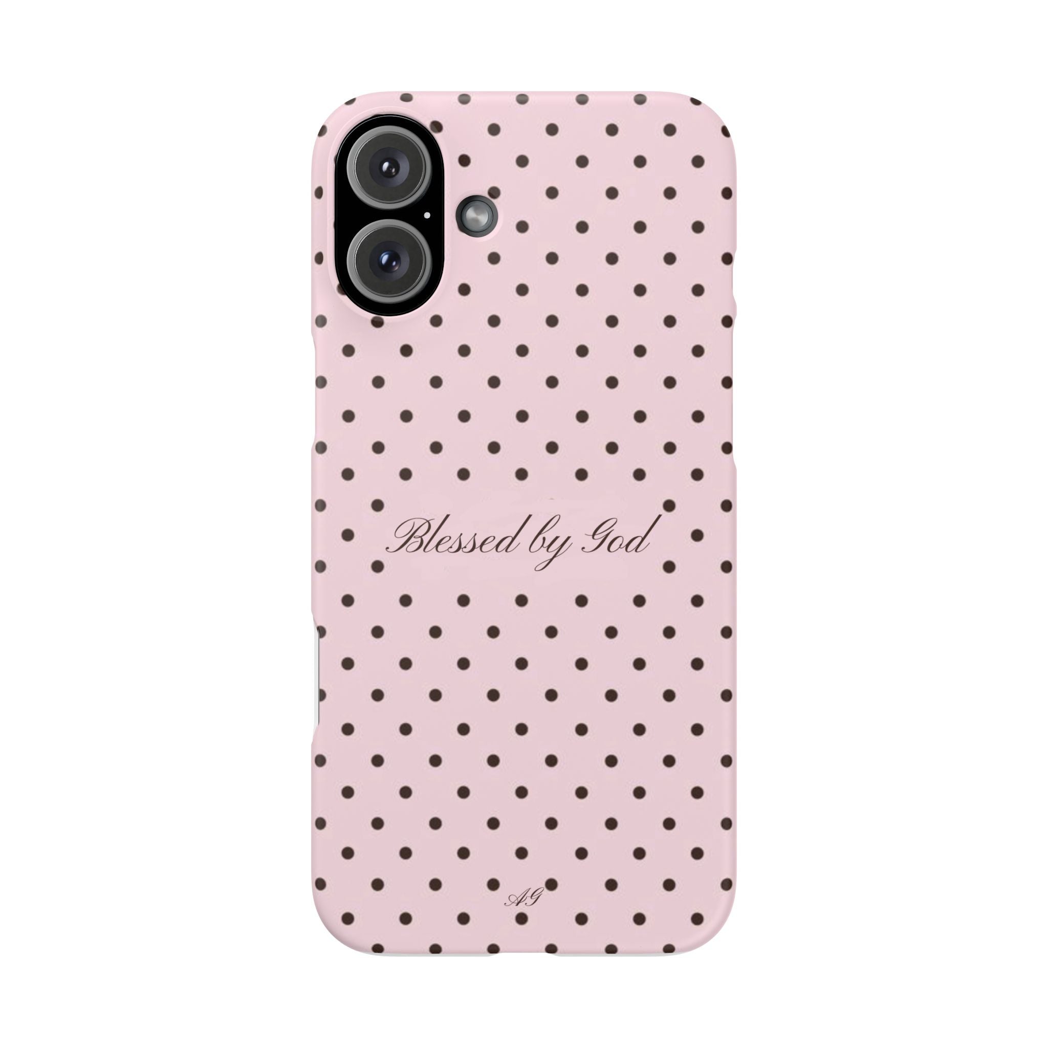 Blessed by God - Pink polka dot case