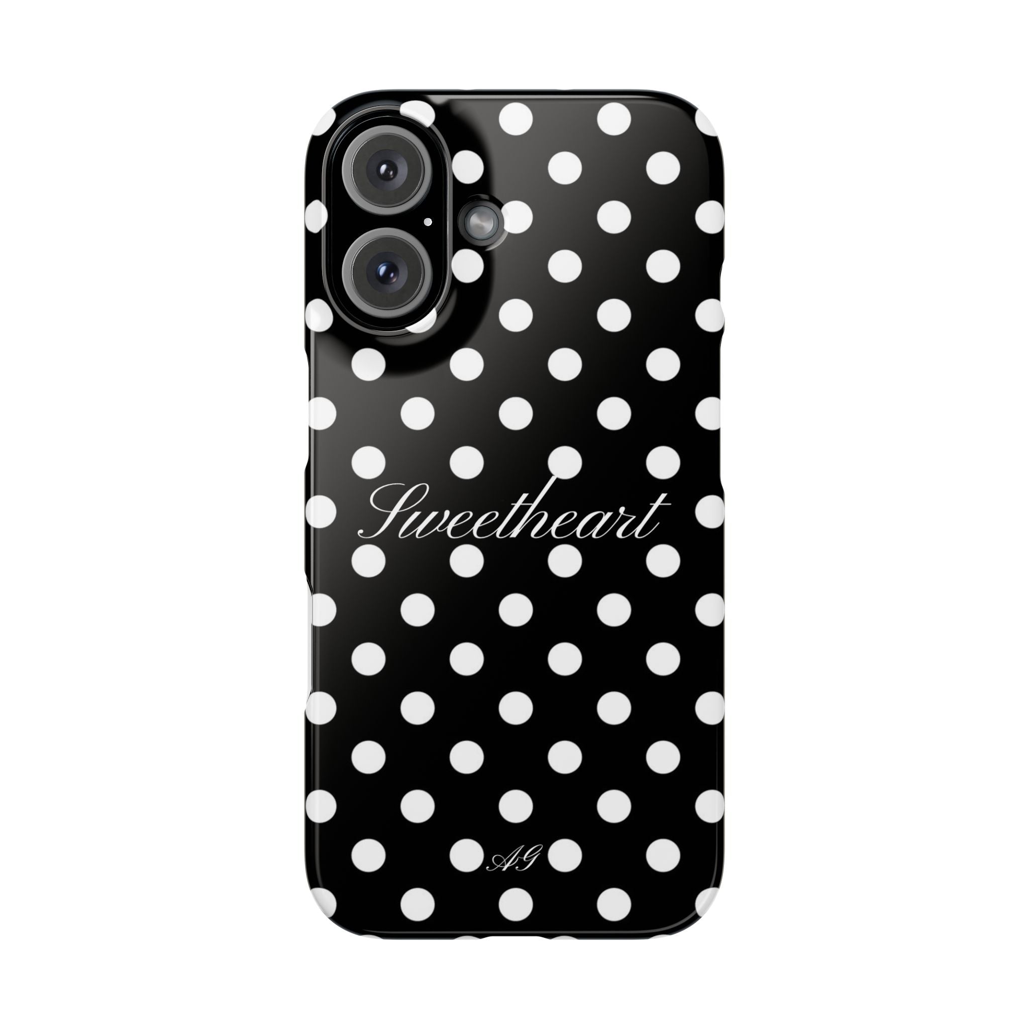 Sweetheart - white polka dot case