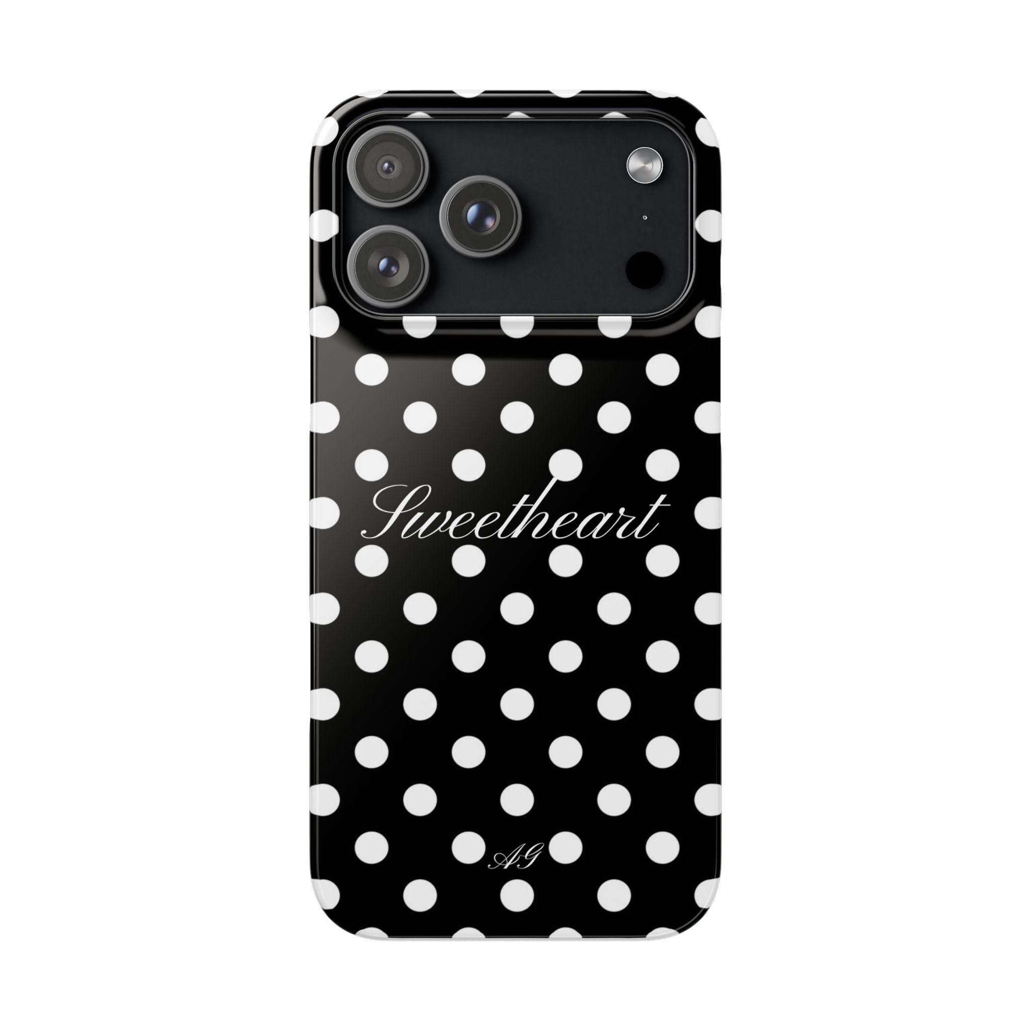Sweetheart - white polka dot case