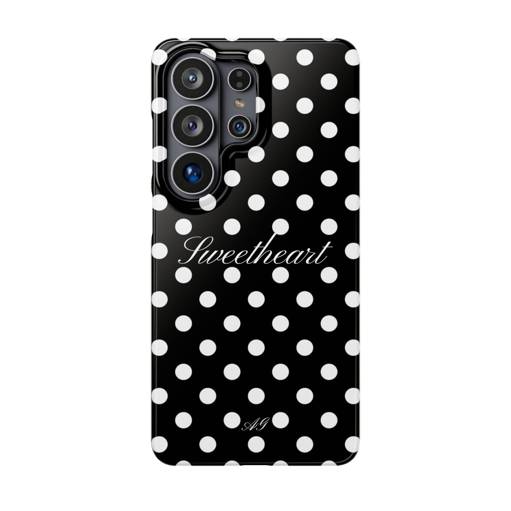 Sweetheart - white polka dot case