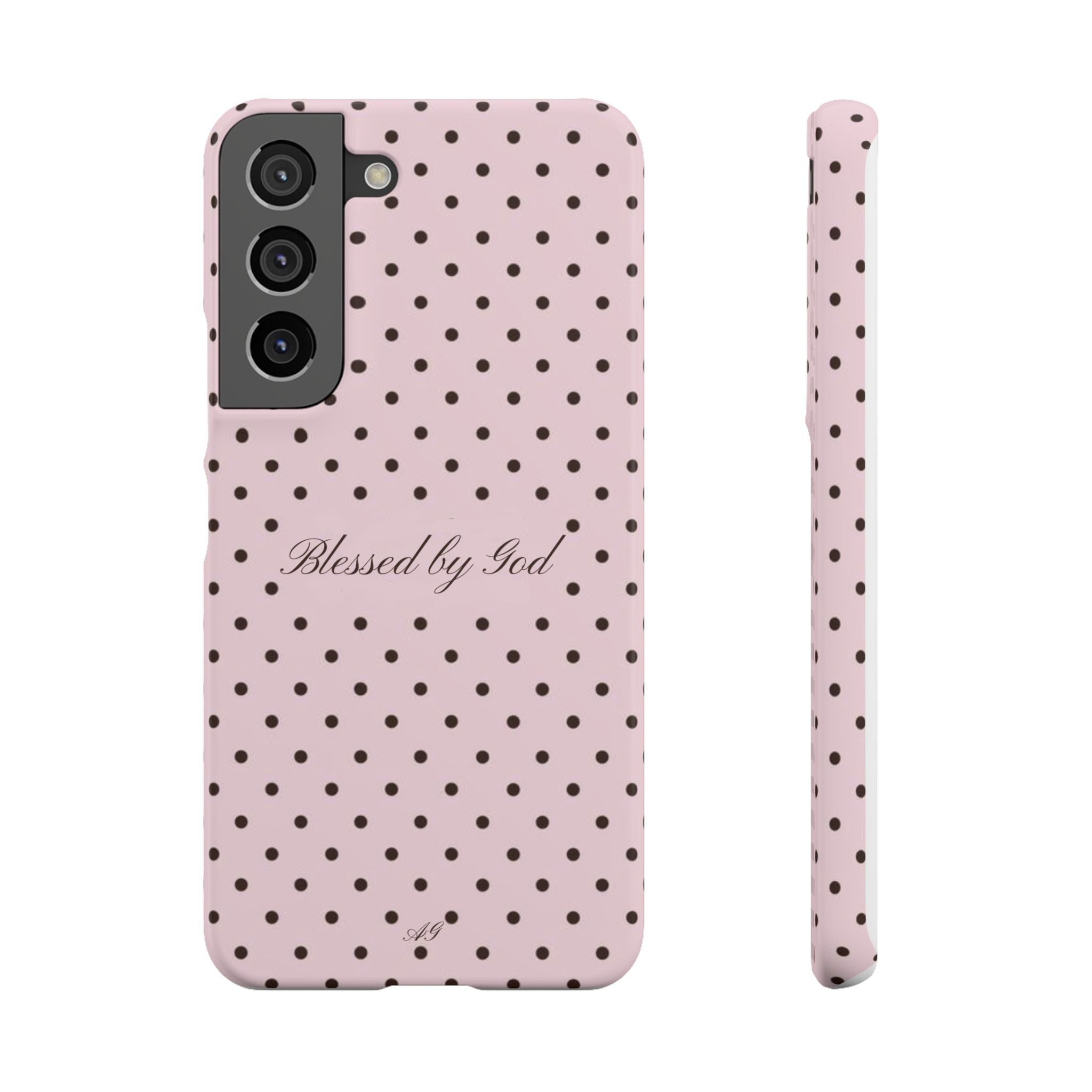 Blessed by God - Pink polka dot case