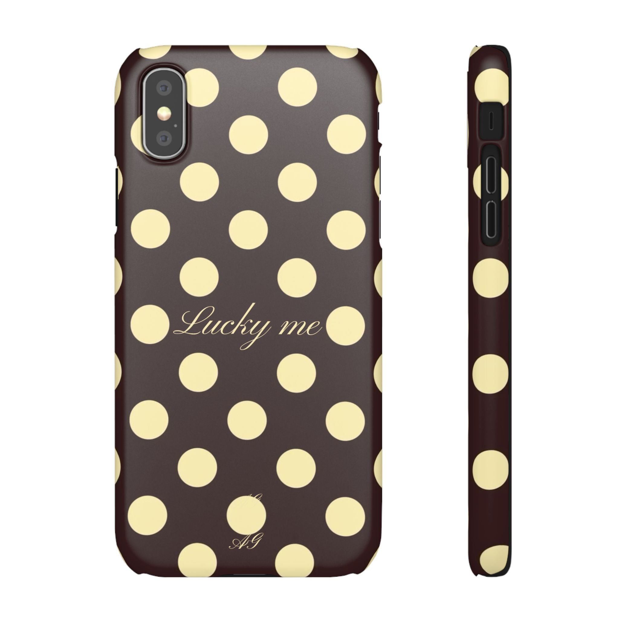 Lucky me - pastel yellow polka dot case