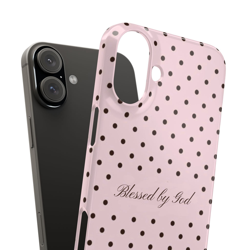 Blessed by God - Pink polka dot case