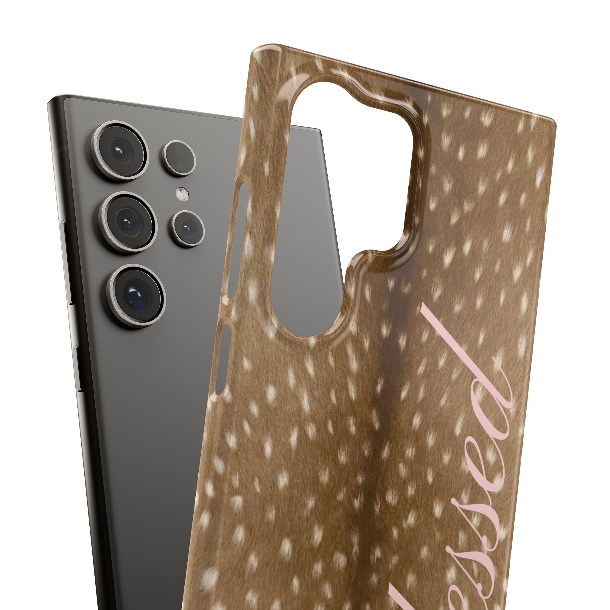 Blessed - Brown Spotted Deer Fur Phone case