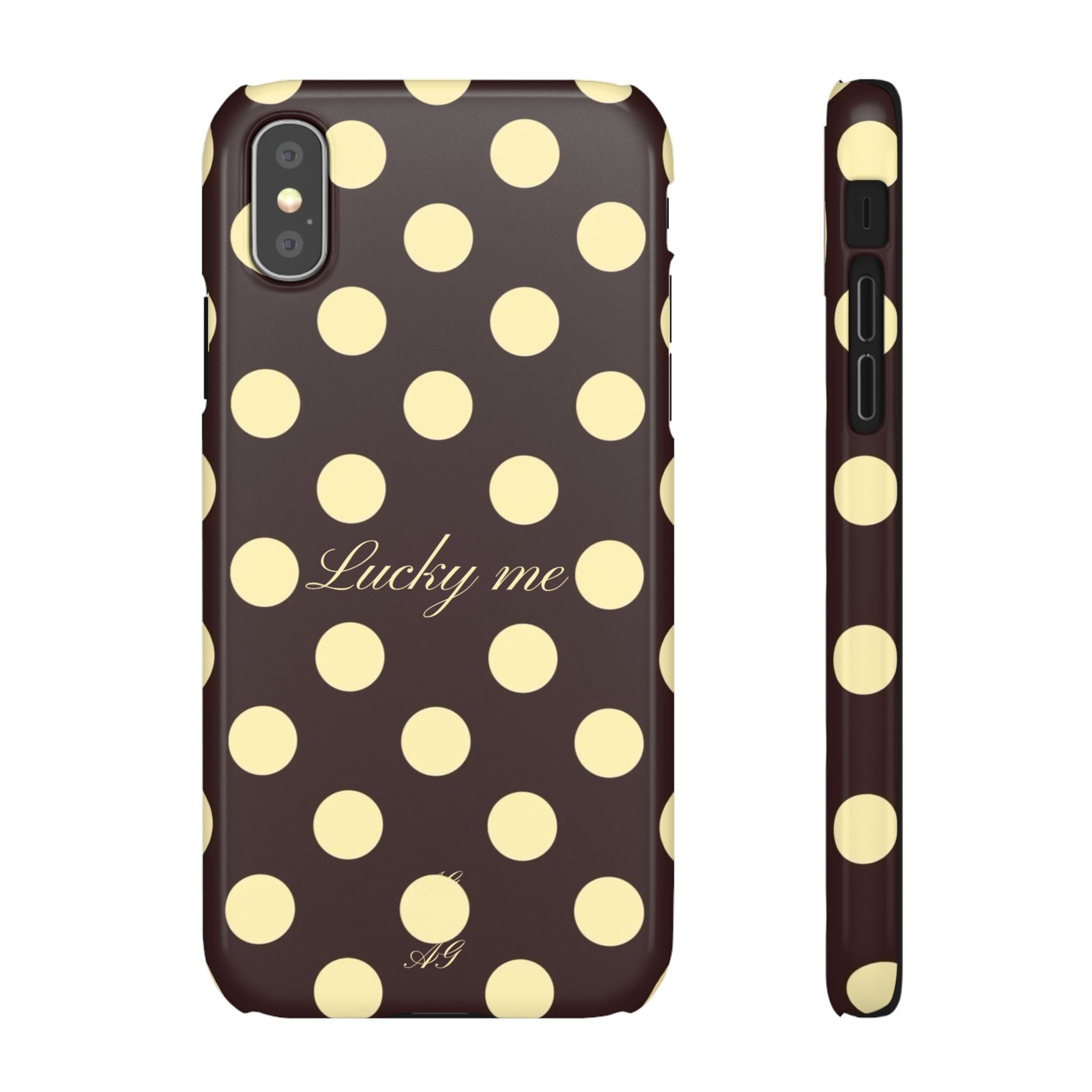 Lucky me - pastel yellow polka dot case