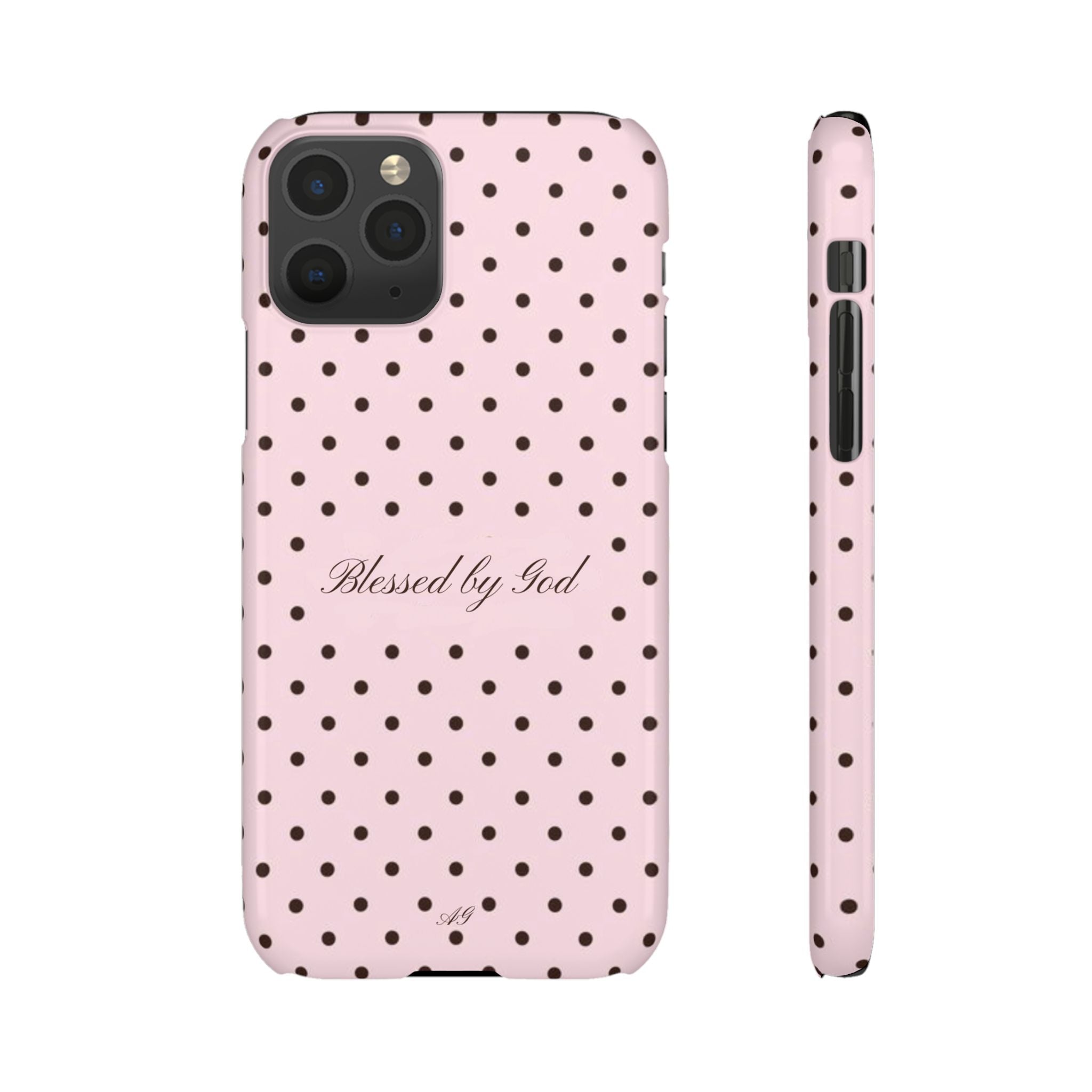 Blessed by God - Pink polka dot case