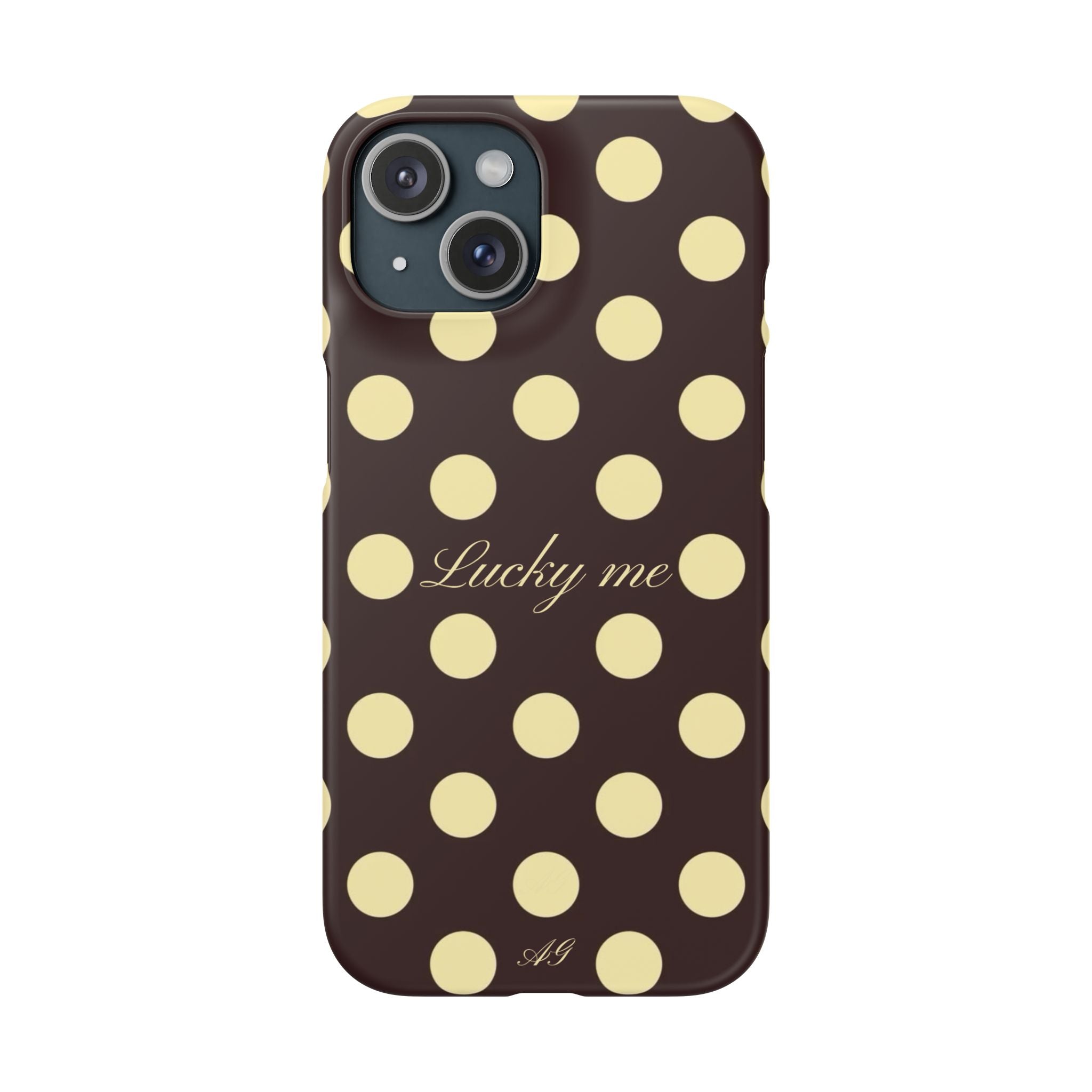 Lucky me - pastel yellow polka dot case