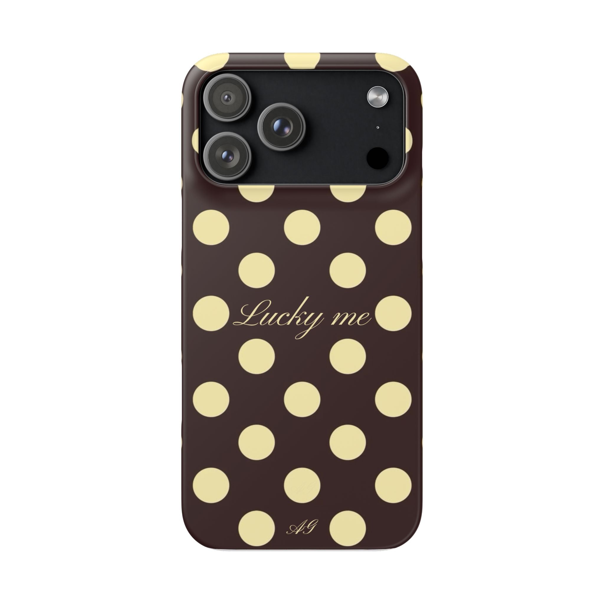 Lucky me - pastel yellow polka dot case