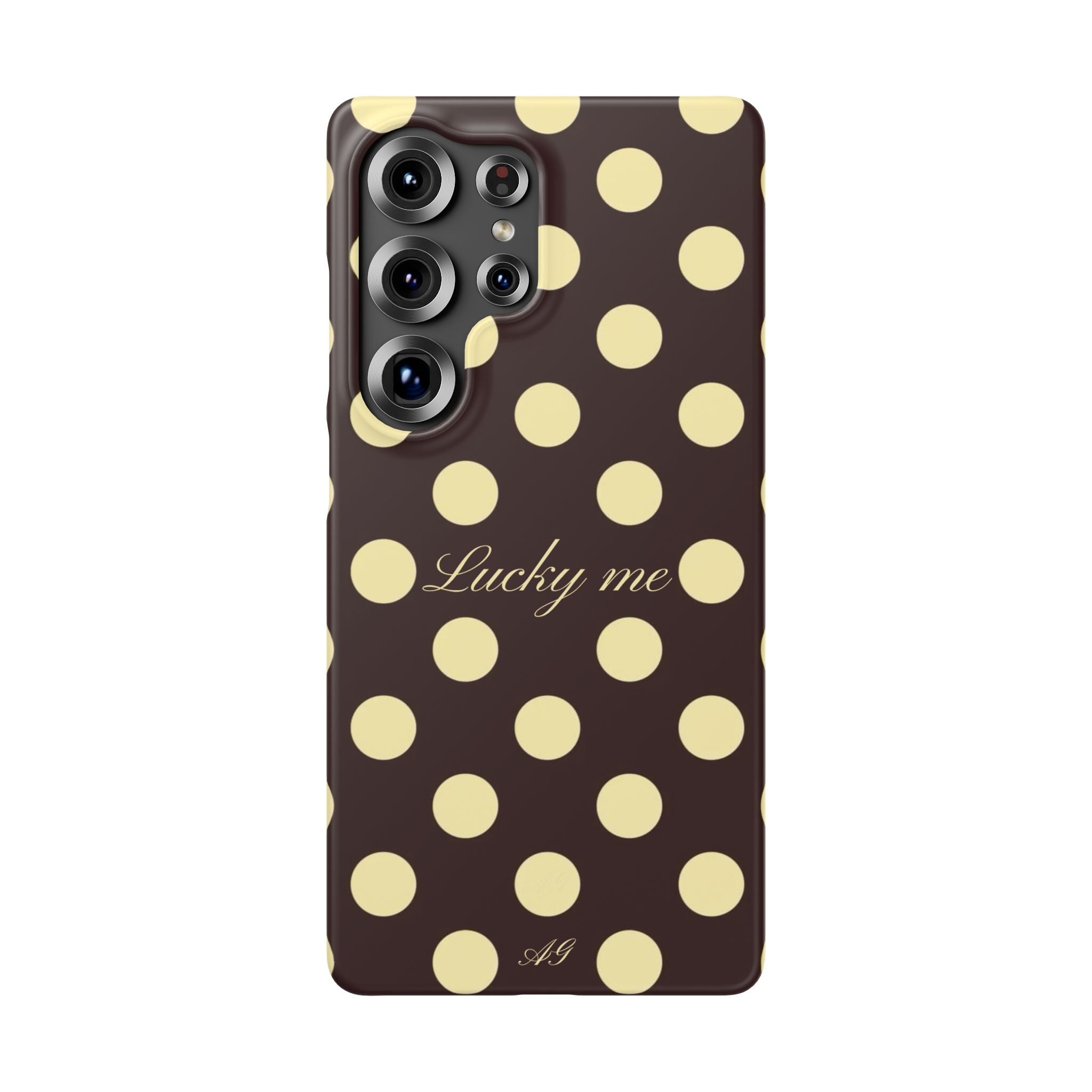 Lucky me - pastel yellow polka dot case