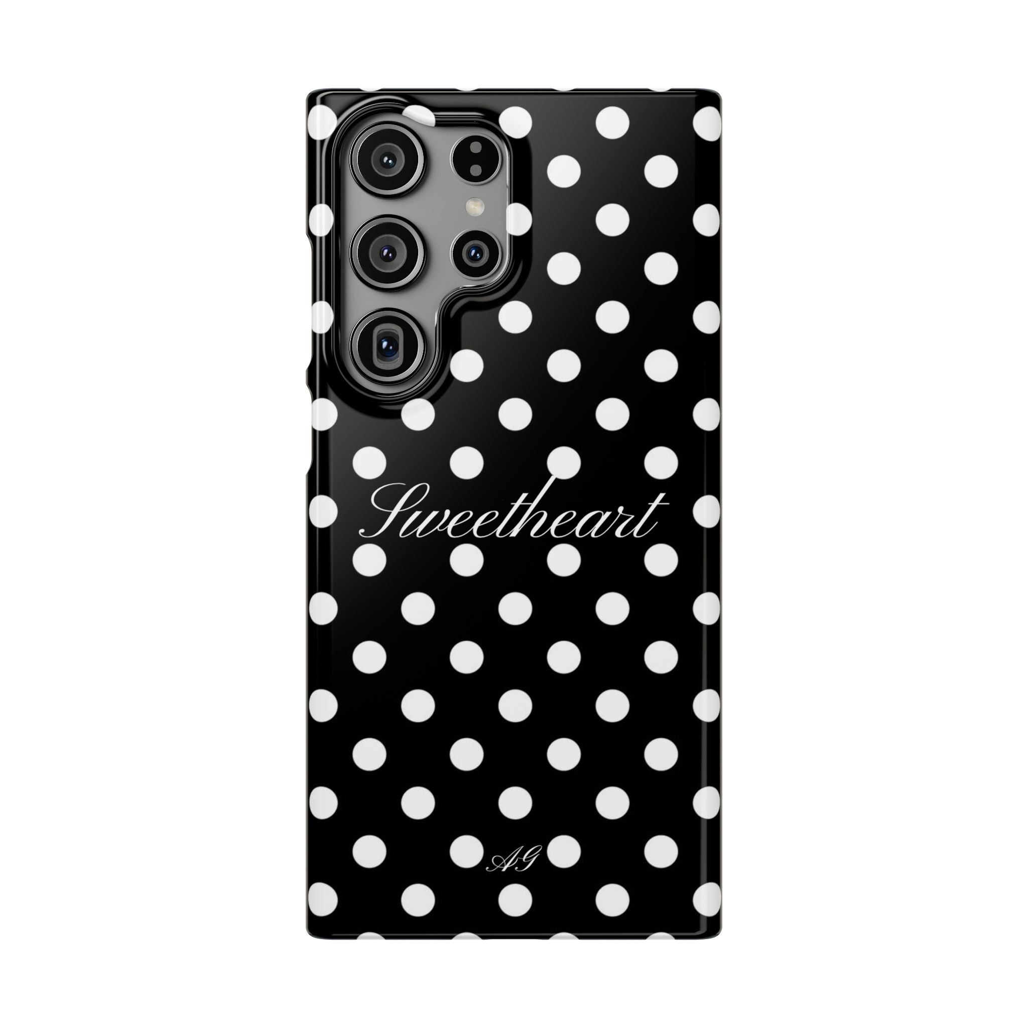 Sweetheart - white polka dot case