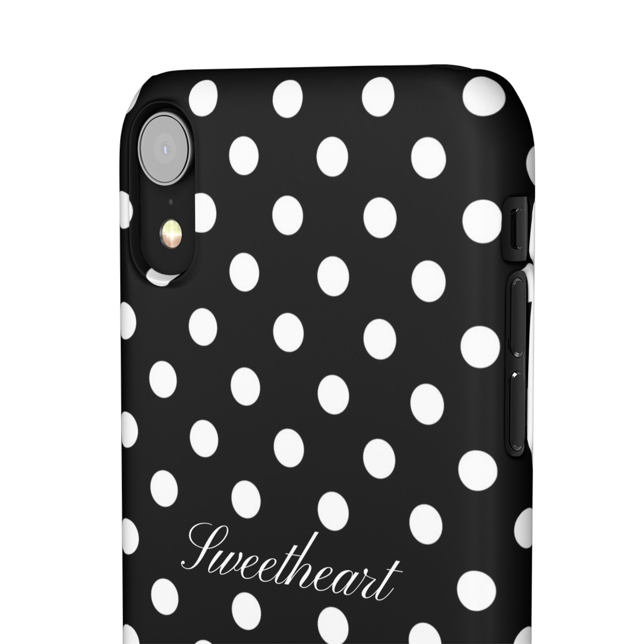 "Sweetheart" - white polka dot case