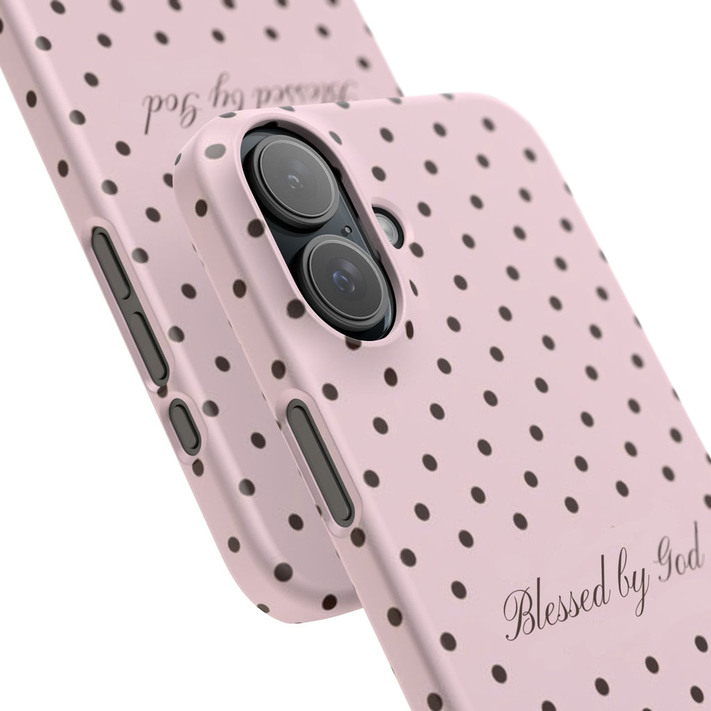 Blessed by God - Pink polka dot case