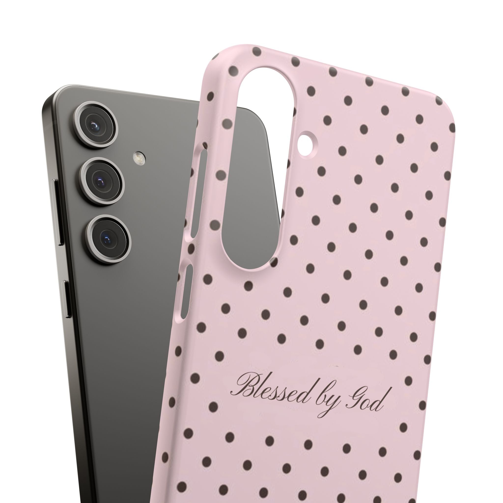Blessed by God - Pink polka dot case
