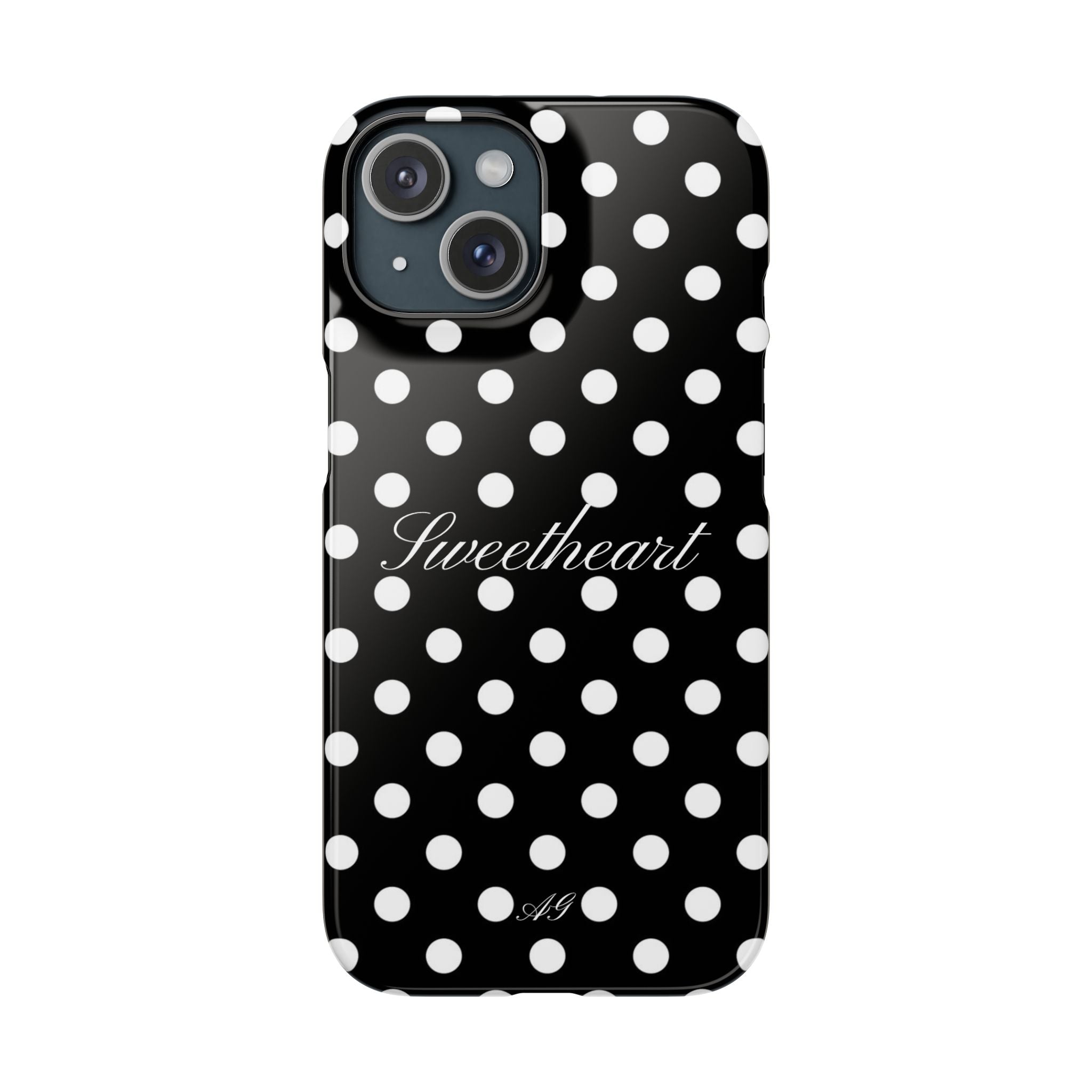 Sweetheart - white polka dot case