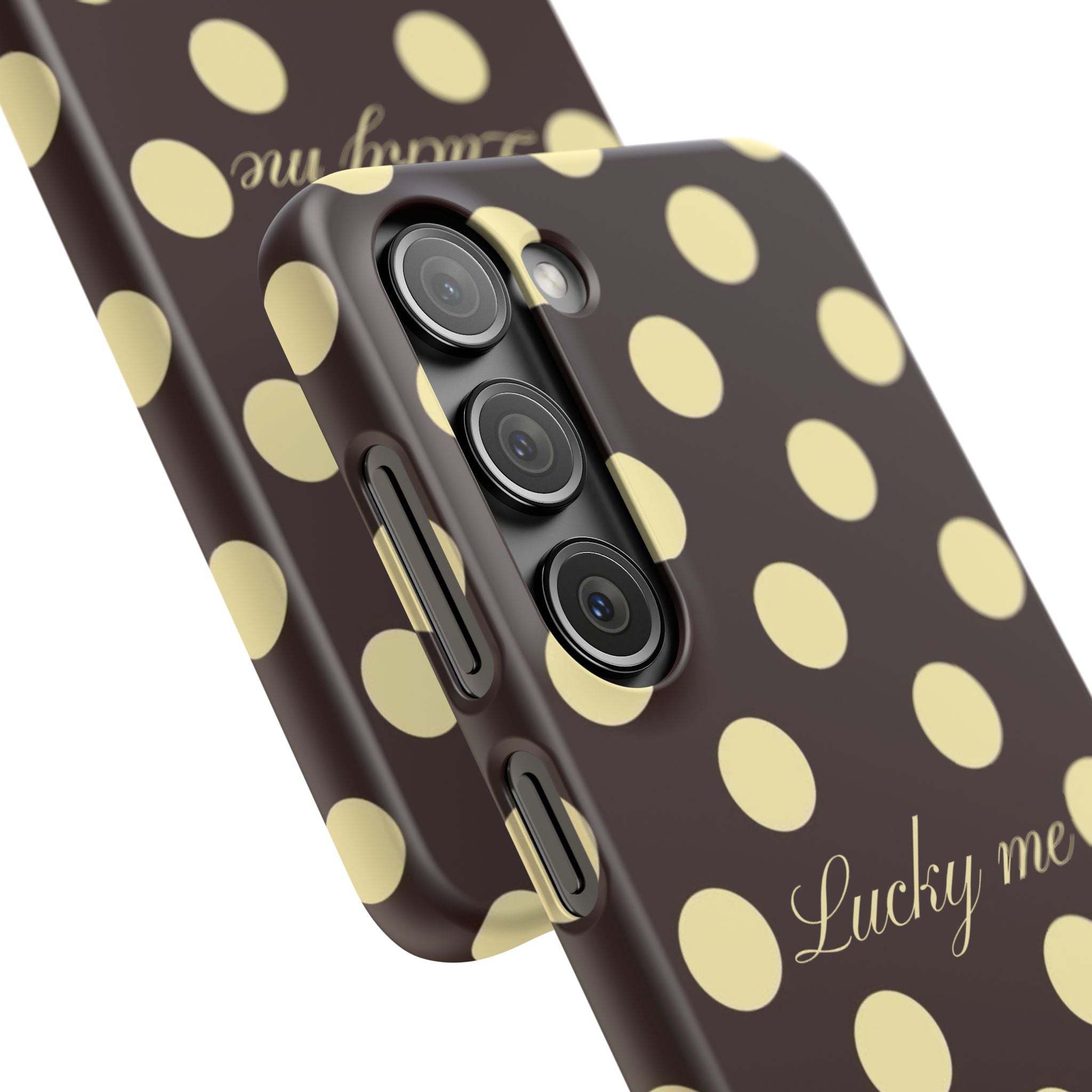 Lucky me - pastel yellow polka dot case