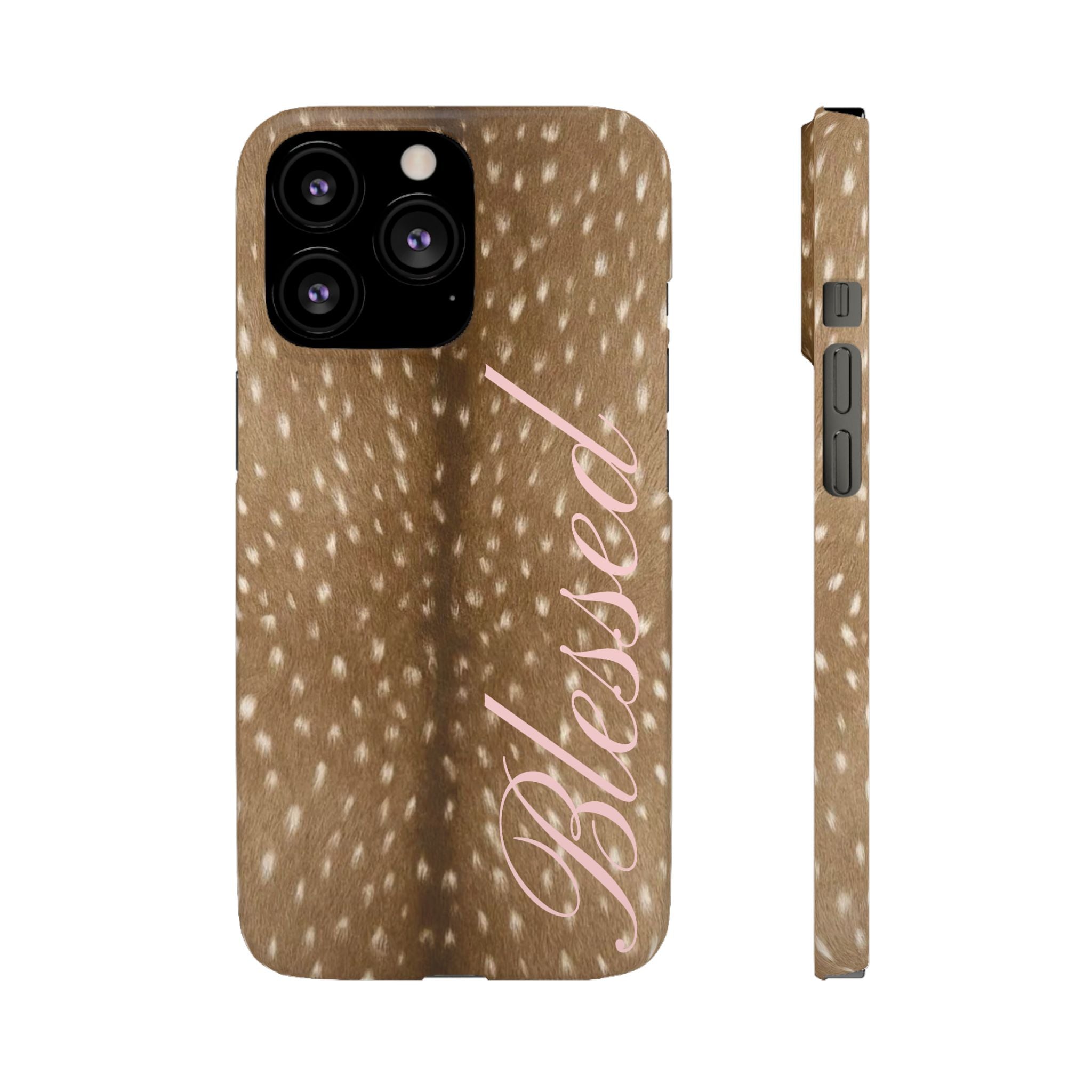 Blessed - Brown Spotted Deer Fur Phone case