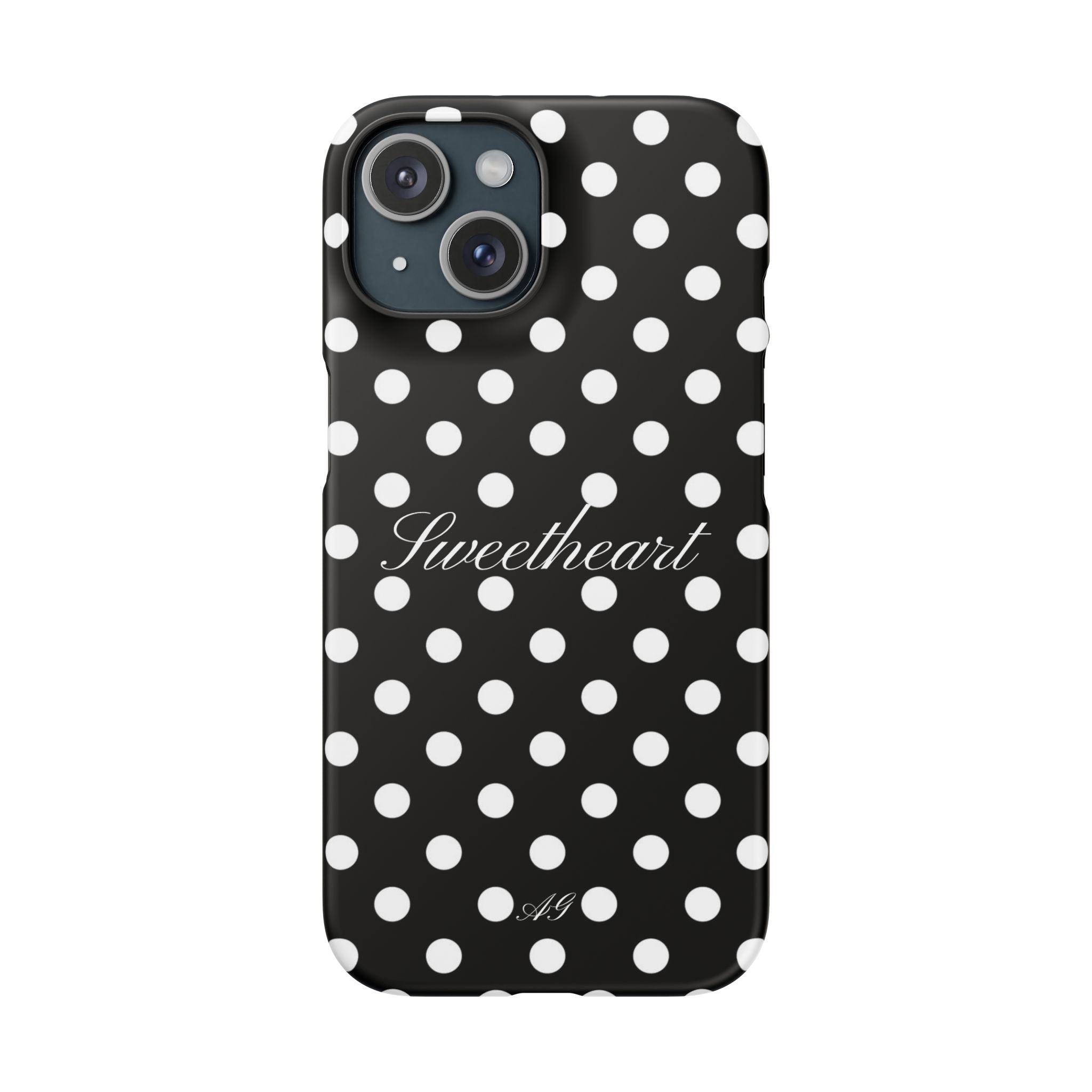 Sweetheart - white polka dot case