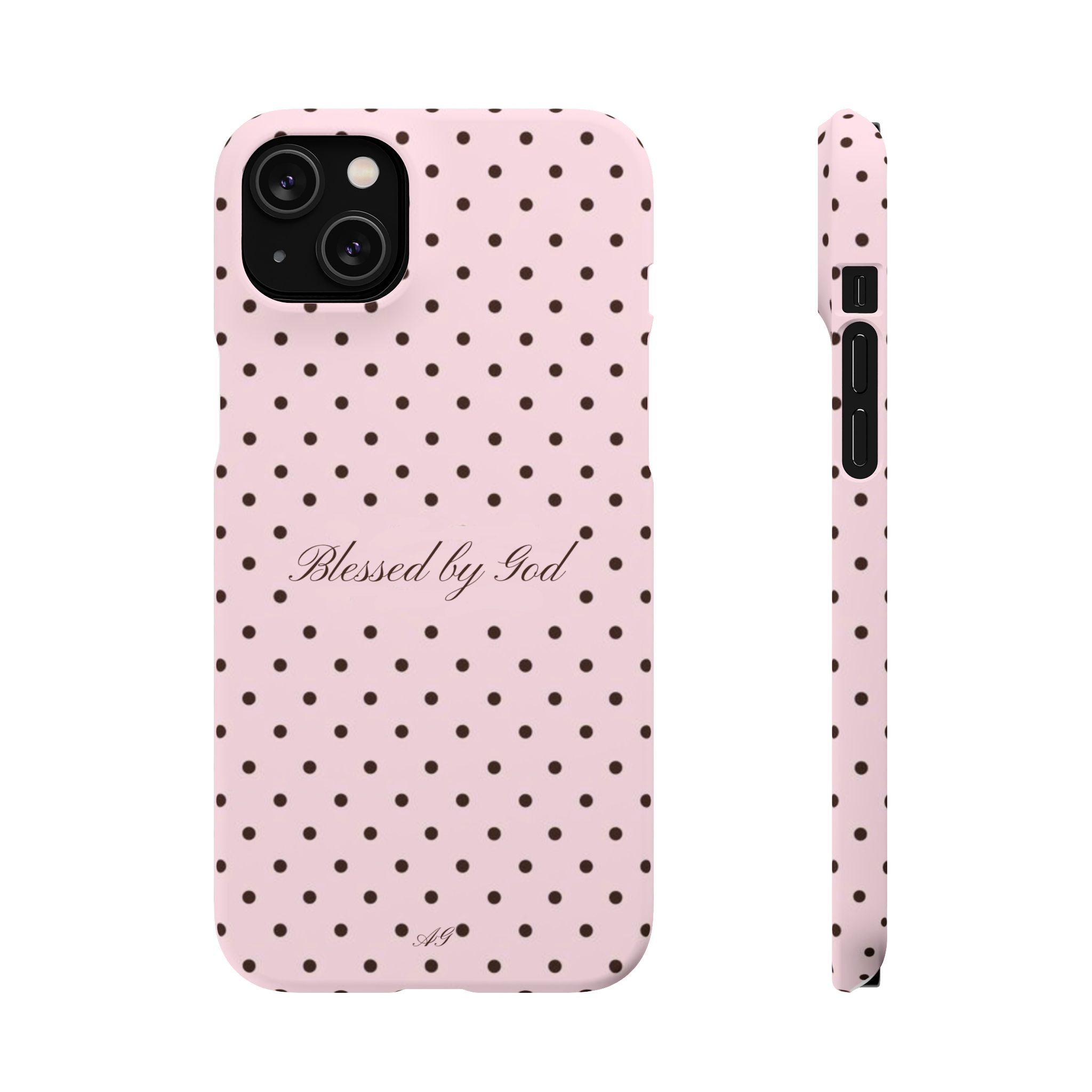 Blessed by God - Pink polka dot case