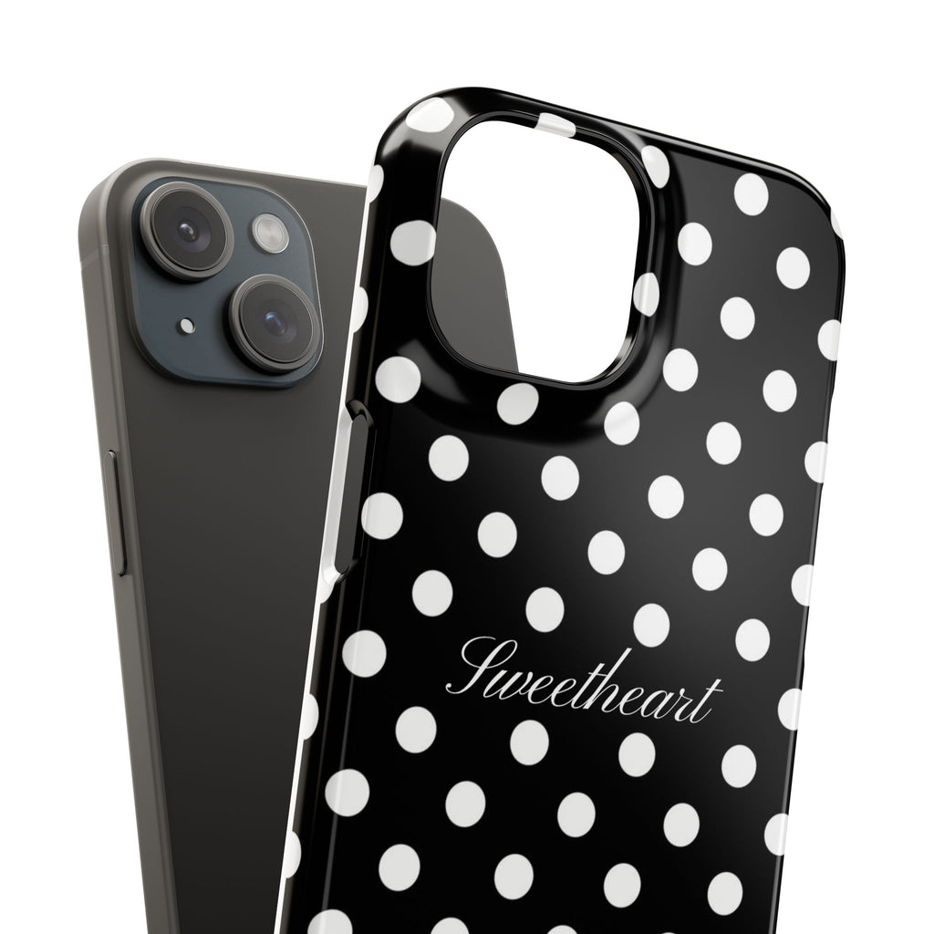 "Sweetheart" - white polka dot case