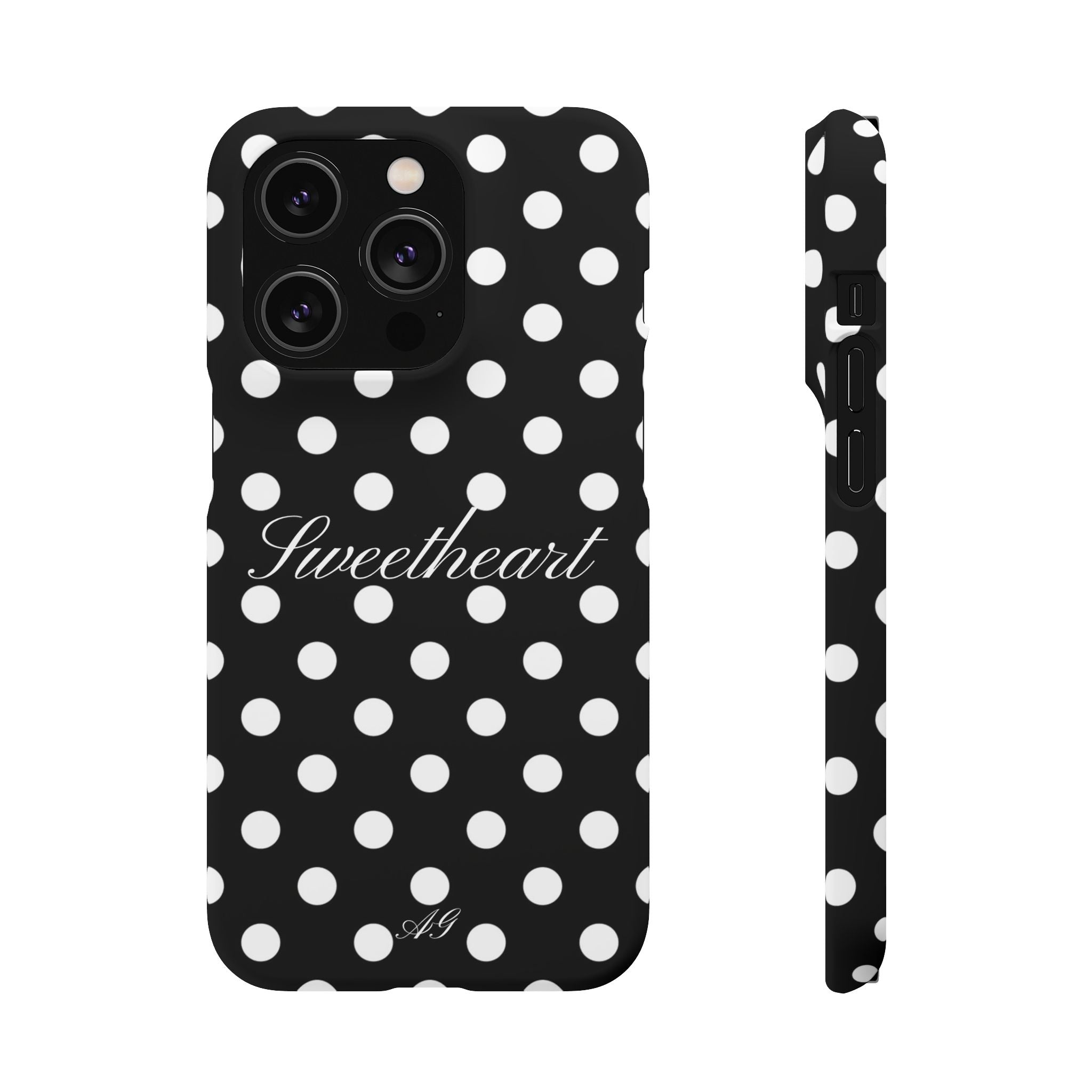 Sweetheart - white polka dot case
