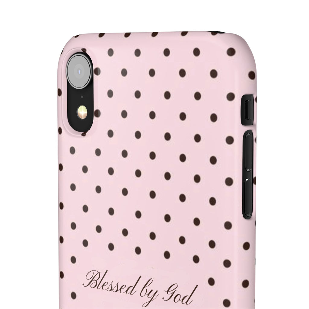 Blessed by God - Pink polka dot case